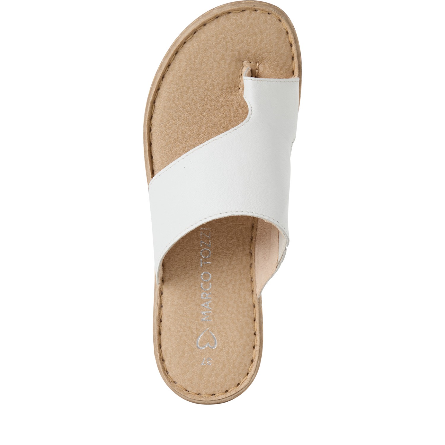 MARCO TOZZI Pliažo šlepetės per pirštą moterims, Balta, Flip-Flops 5