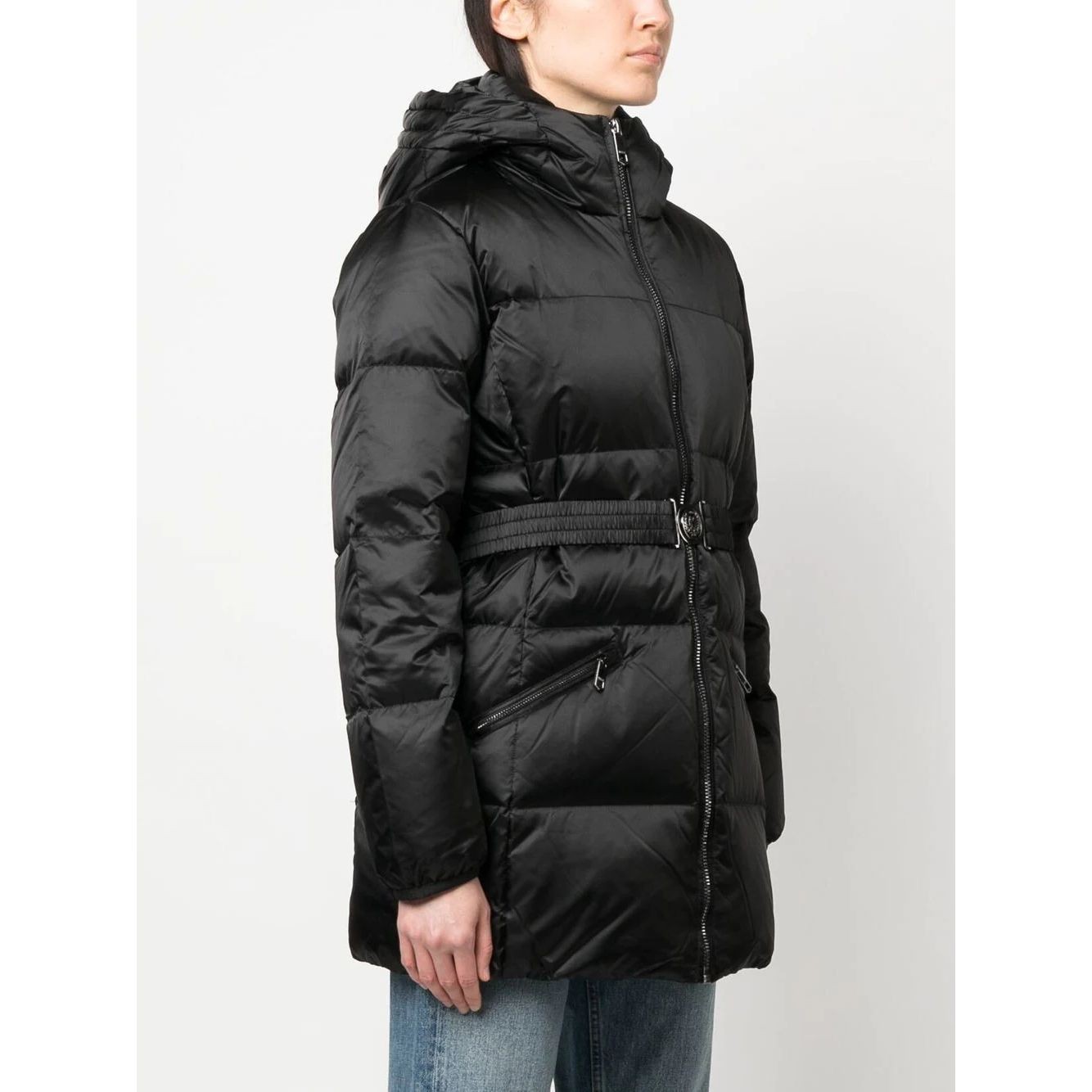 TOMMY HILFIGER Pūkinė striukė moterims, Juoda, Two tone statement puffer 3