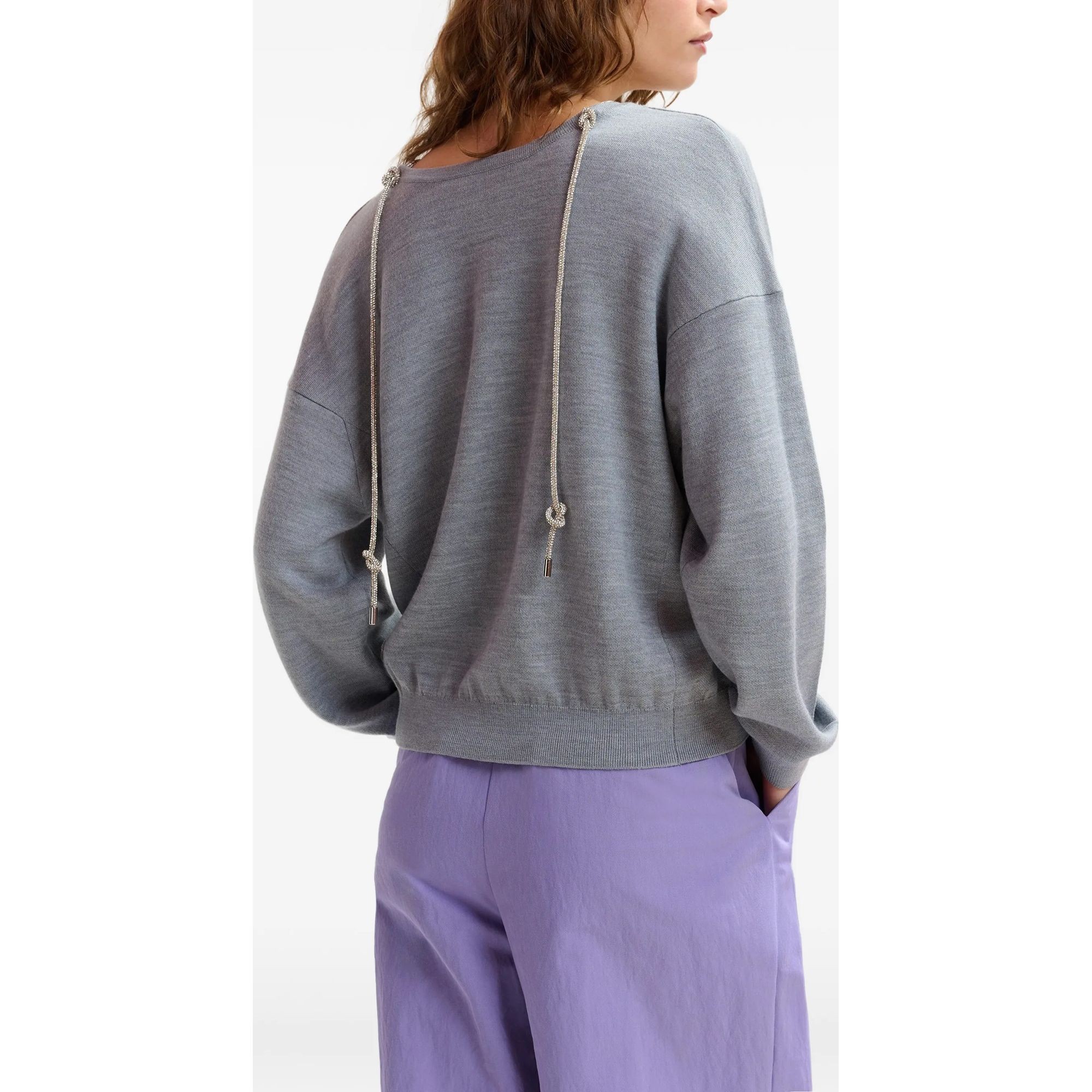 ESSENTIEL ANTWERP Megztinis moterims, Pilka, 1 pullover with necklace 6
