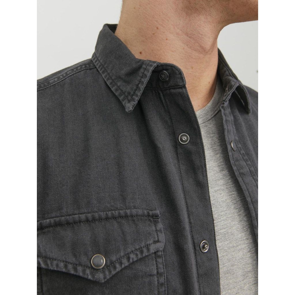JACK & JONES Marškiniai vyrams, Juoda, JJESHERIDAN SHIRT L/ 7