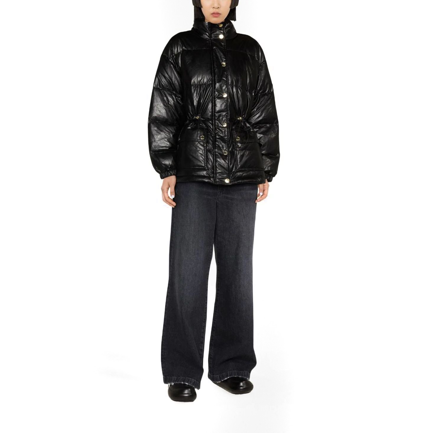 MICHAEL KORS Pūkinė striukė moterims, Juoda, Funnel neck midweight puffer 2