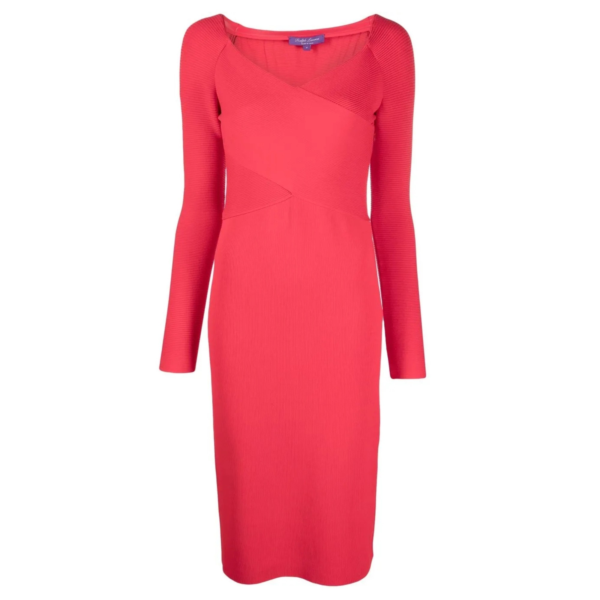 RALPH LAUREN Midi suknelė moterims, Raudona, LEEVE-COCKTAIL DRESS 1