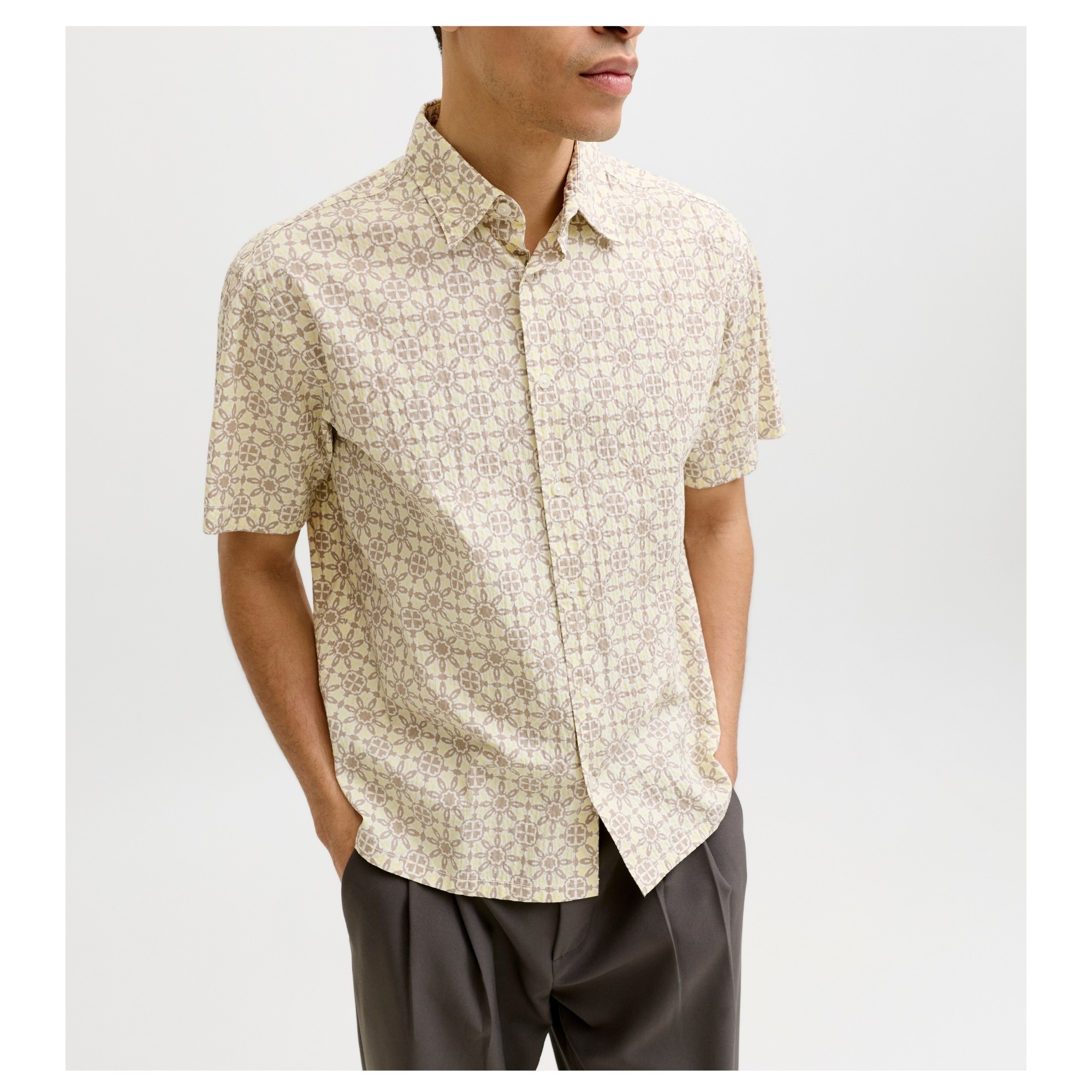 JACK & JONES Marškiniai trump. rankovėmis vyrams, Marga, Cassis seersucker 5