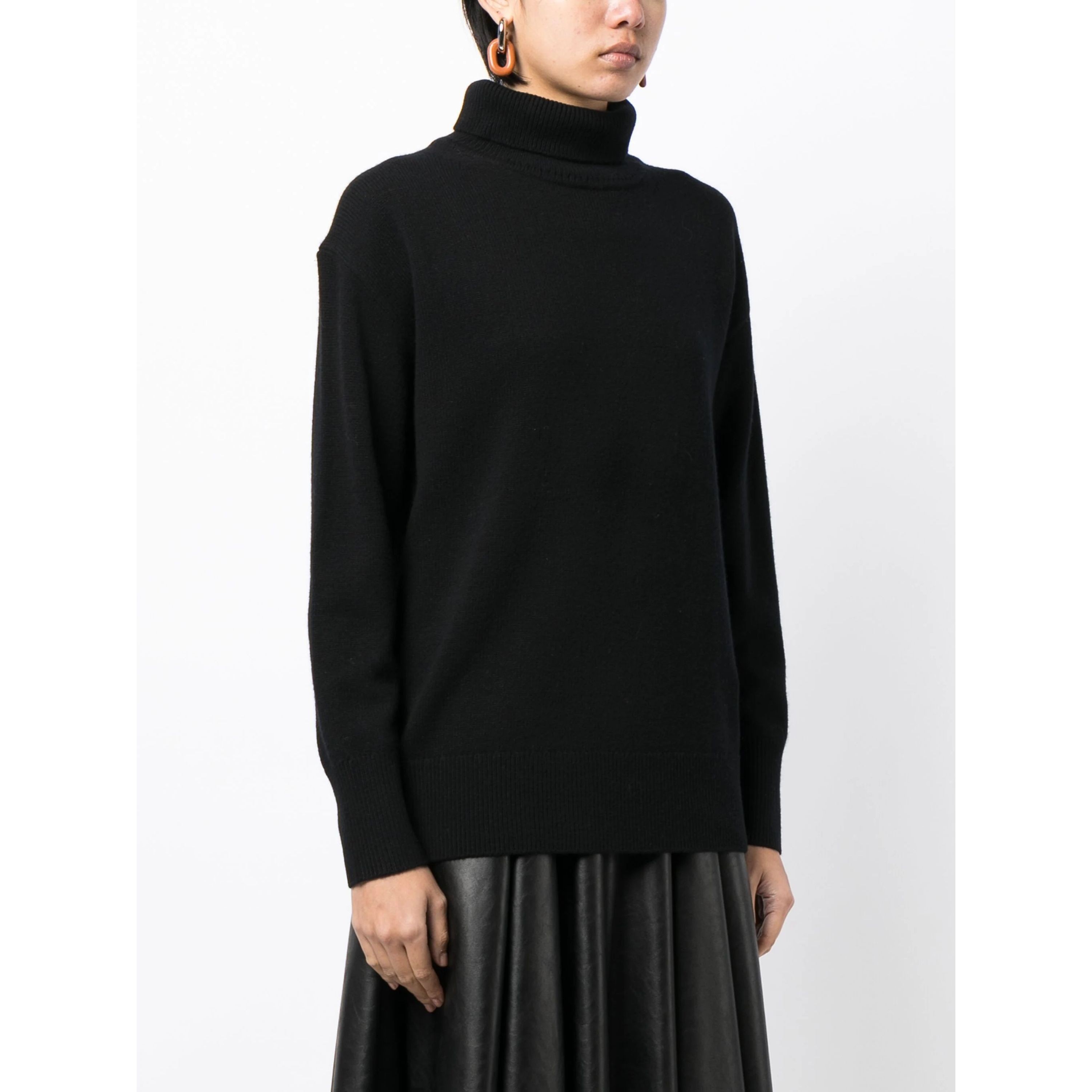 JOSEPH Megztinis moterims, Juoda, High neck soft wool sweater 2