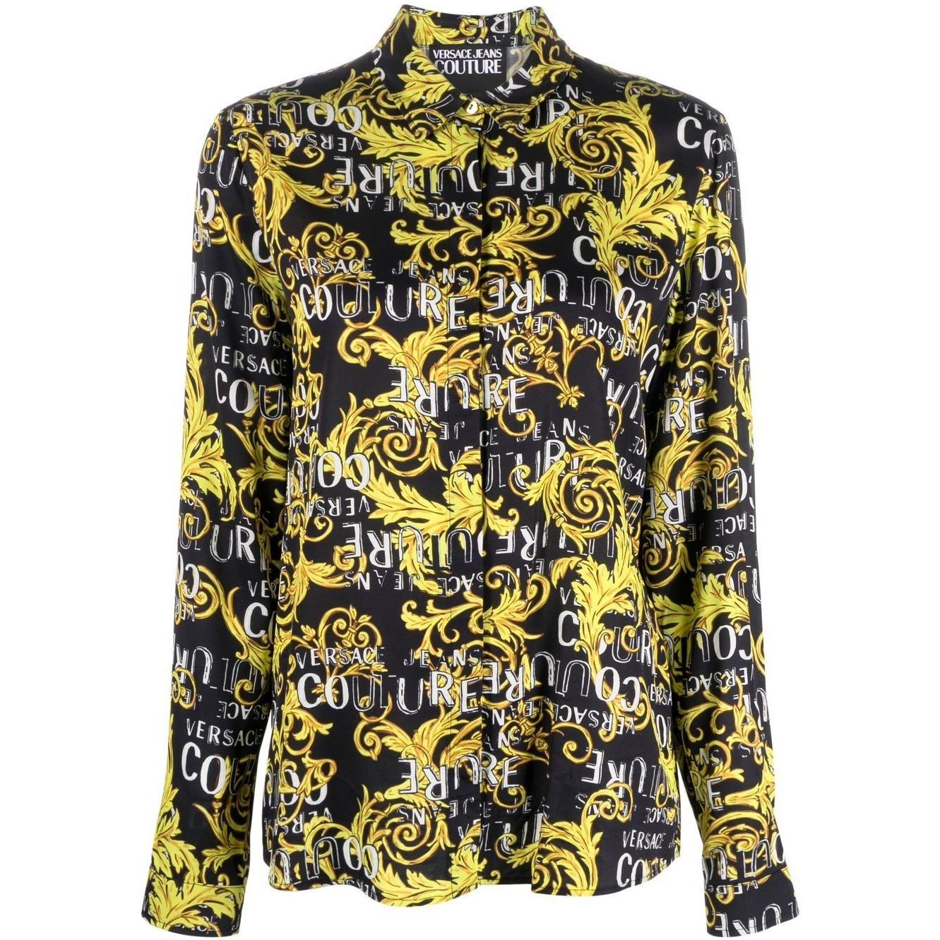 VERSACE JEANS CUTURE Marškiniai ilgomis rankovėmis moterims, Juoda, Logo couture shirts