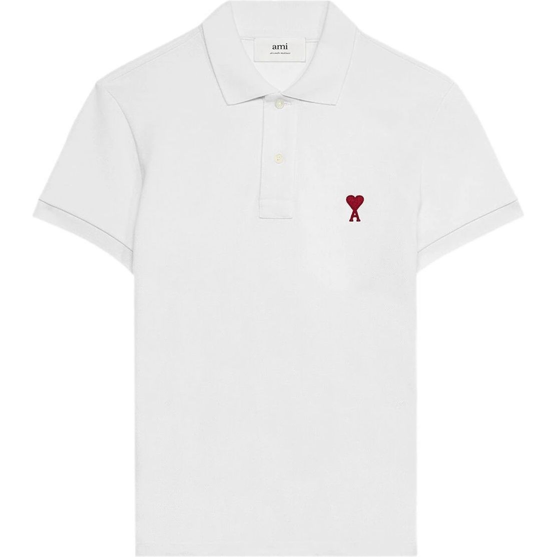 AMI PARIS Polo marškiniai trumpos rank., Balta, Ami de coeur polo shirt 1