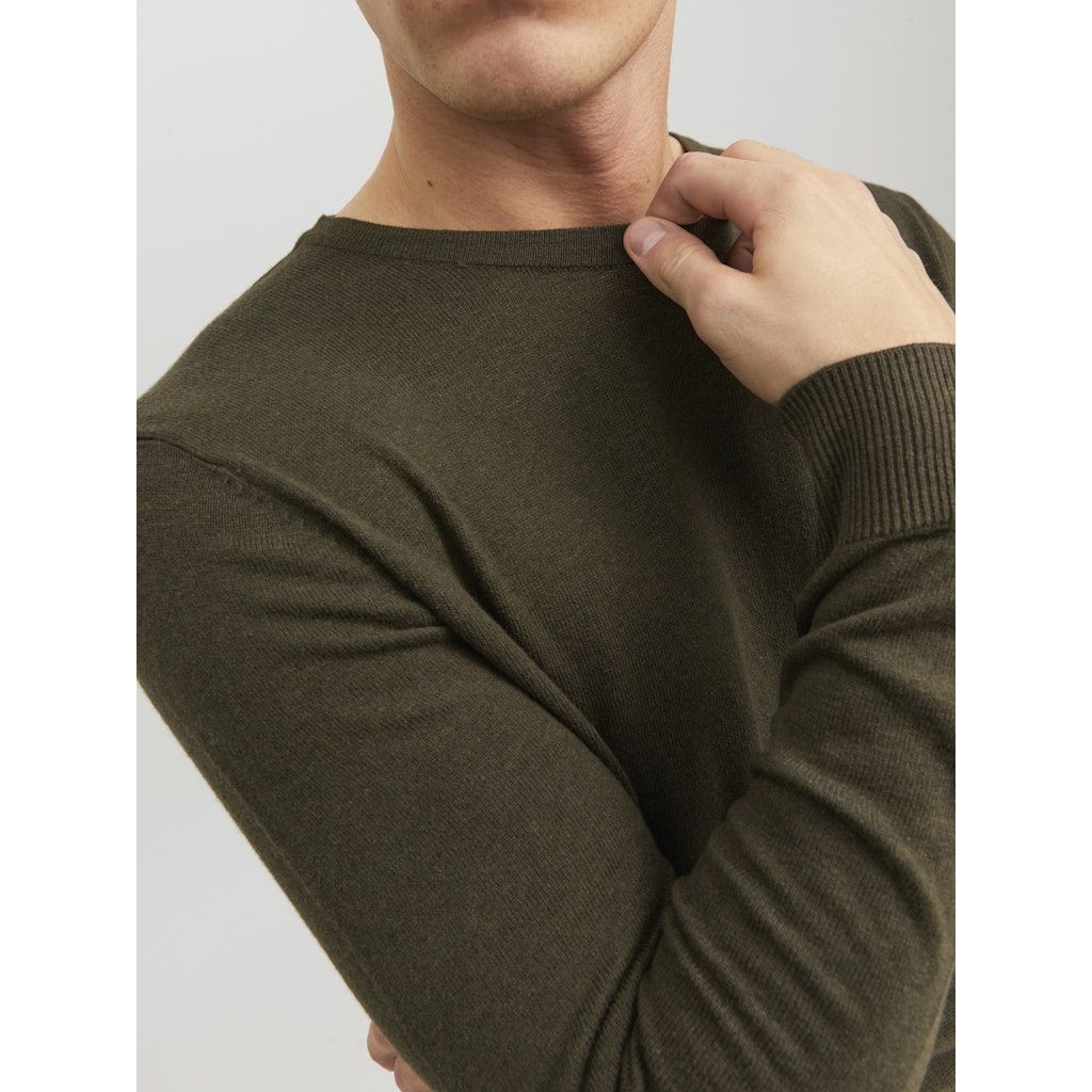 JACK & JONES Džemperis vyrams, Chaki, JJEEMIL KNIT CREW NE 7