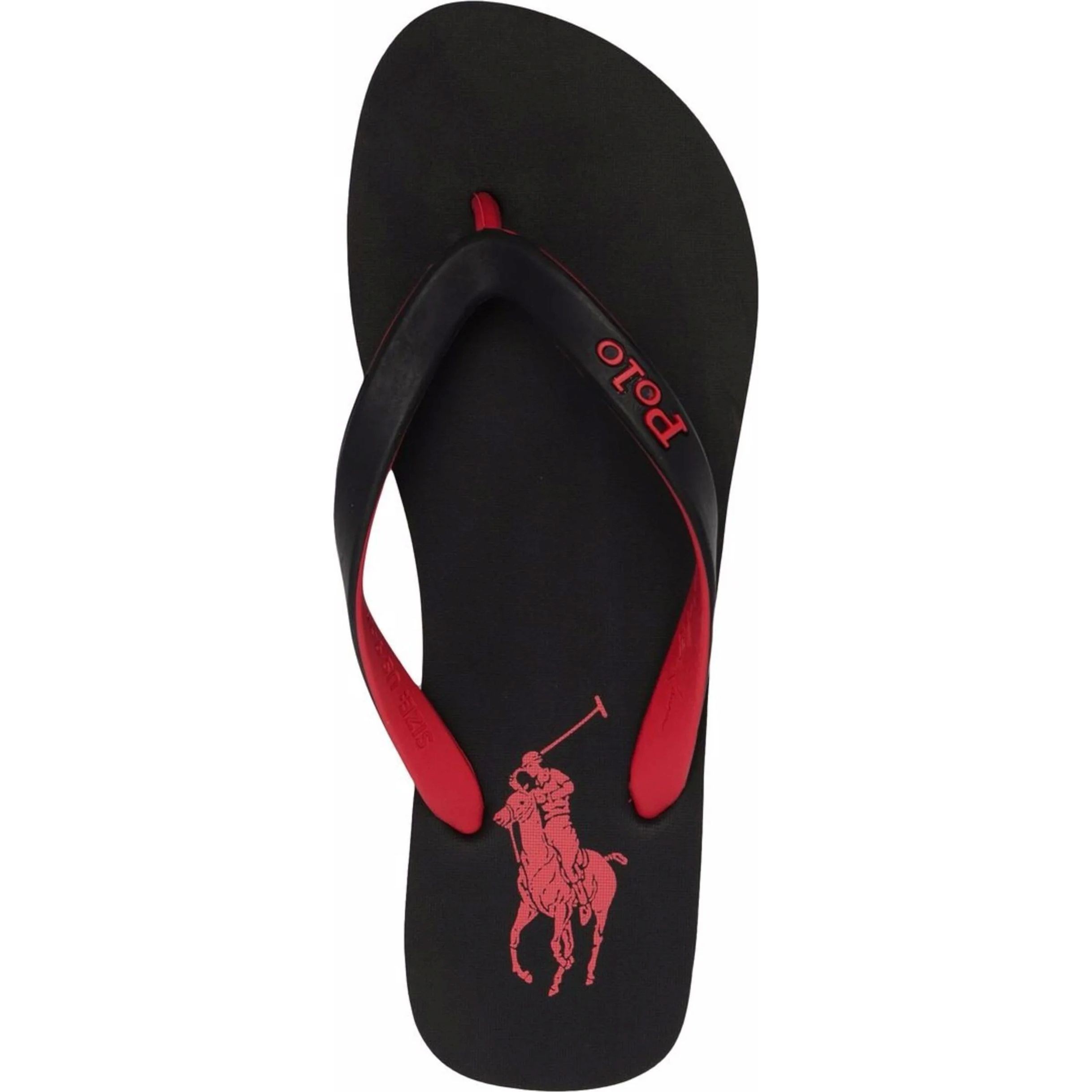 POLO RALPH LAUREN Pliažo šlepetės per pirštą vyrams, Juoda, Patch flip flops 4