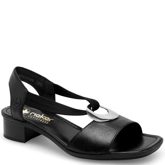 RIEKER Basutės moterims, Juoda, SANDALS 1