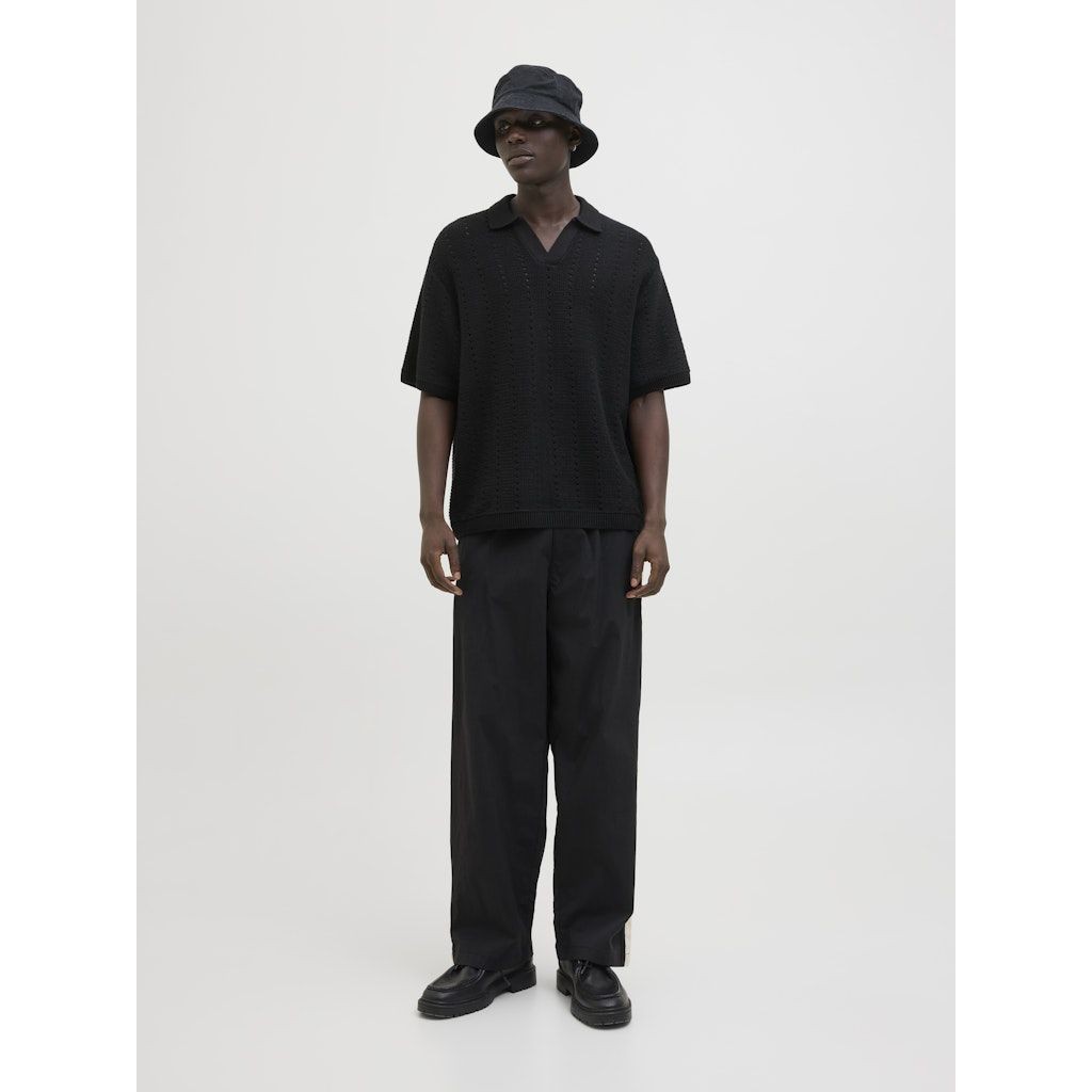 JACK & JONES Polo marškiniai trumpos rank. vyrams, Juoda, Paros knit easter polo 4