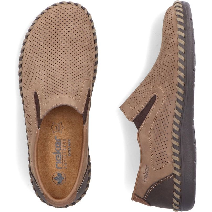 RIEKER Loaferiai vyrams, Ruda, Slipper 8