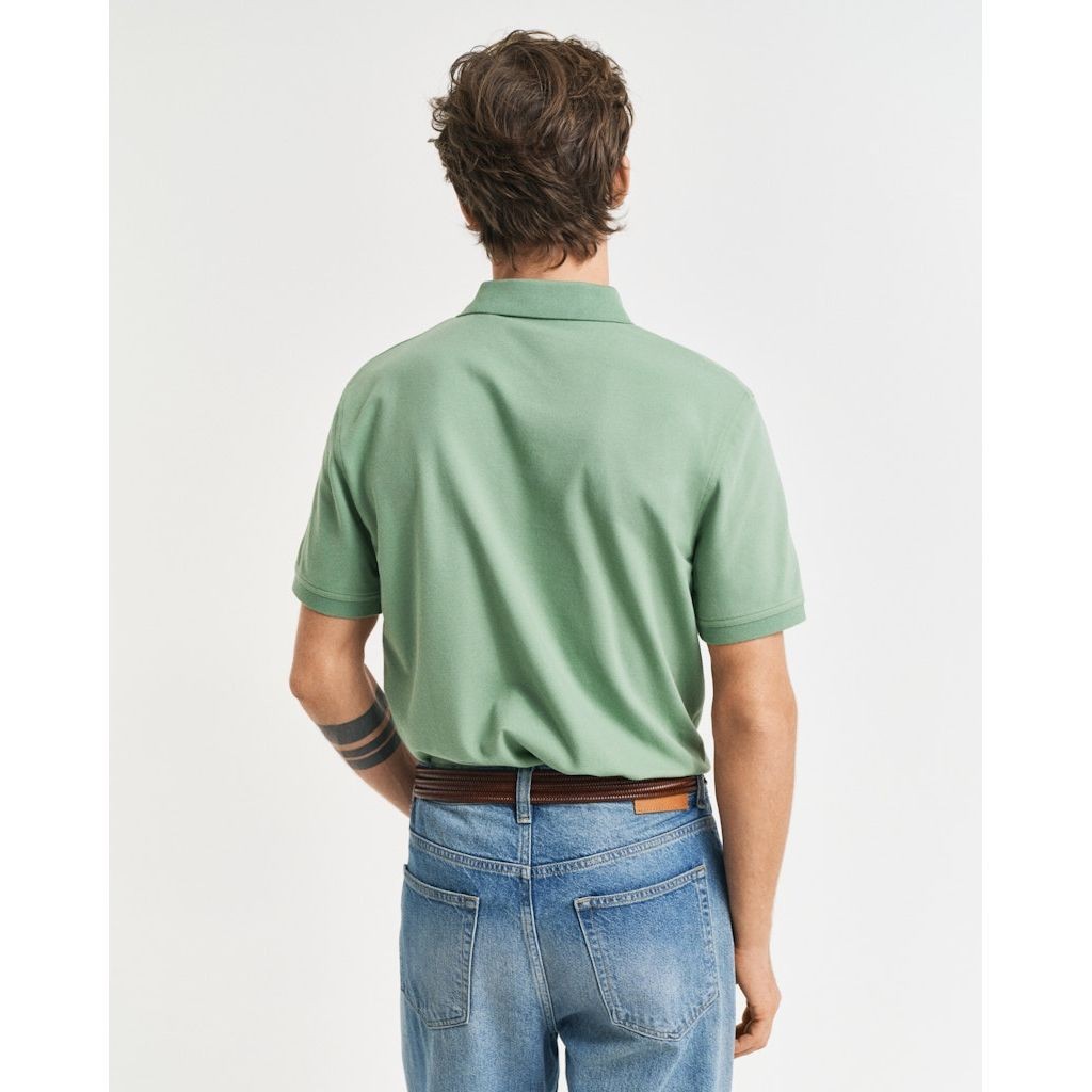 GANT Polo marškiniai trumpos rank. vyrams, Žalia, Reg contrast pique SS polo 3