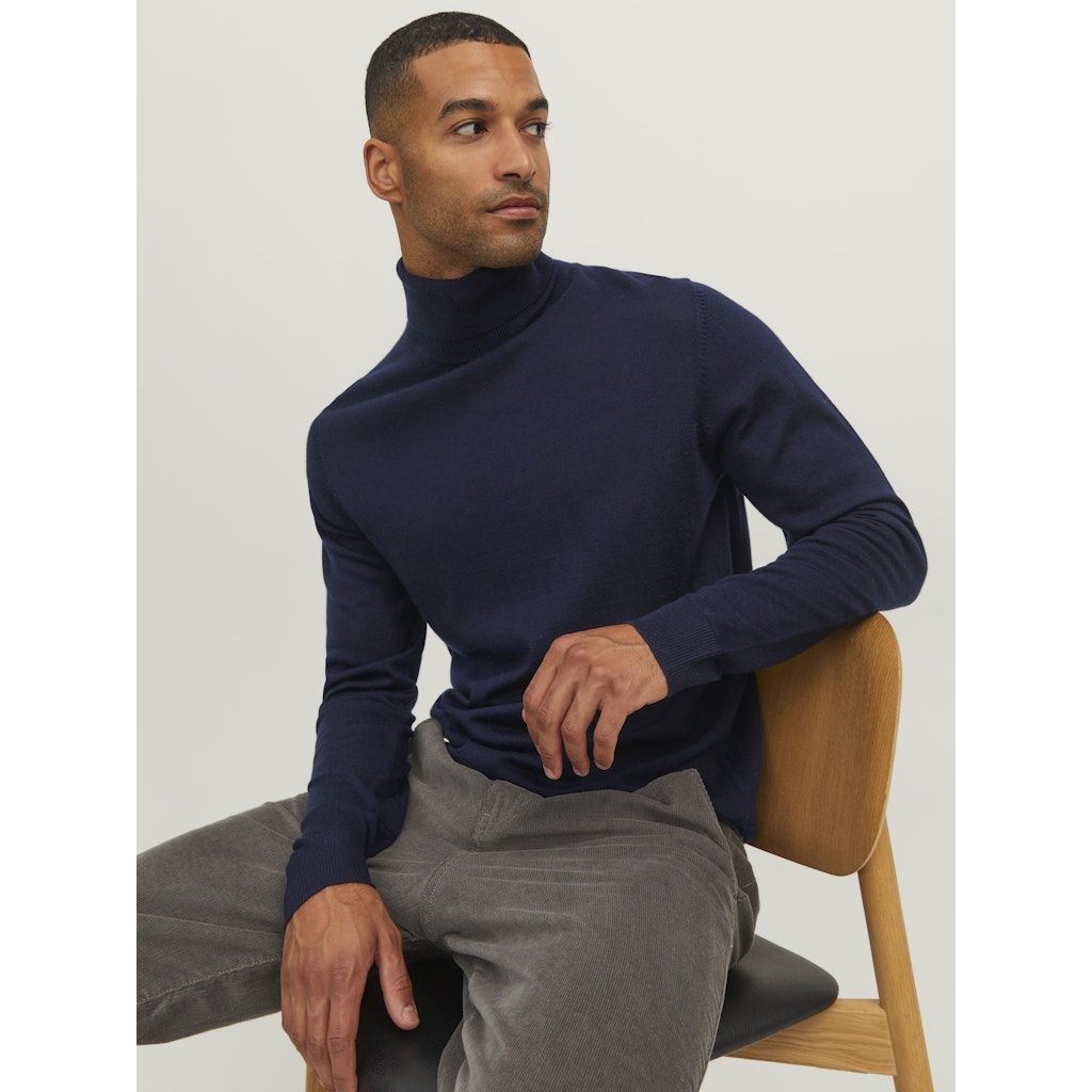 JACK & JONES Megztinis vyrams, Mėlyna, JPRBLABUSHWICK MERINO 3