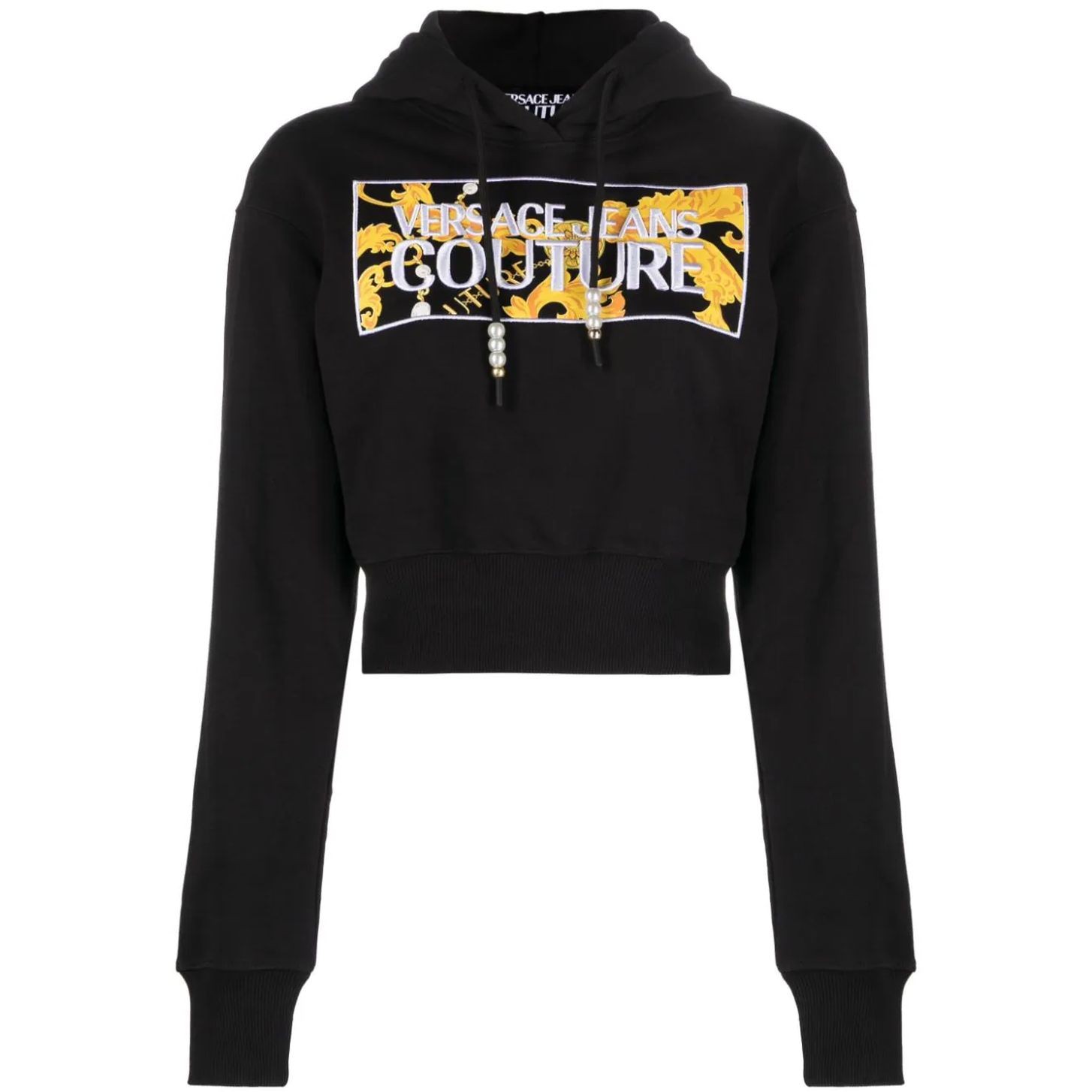 VERSACE JEANS CUTURE Sportinis nertinis moterims, Juoda, Logo sweatshirt 1
