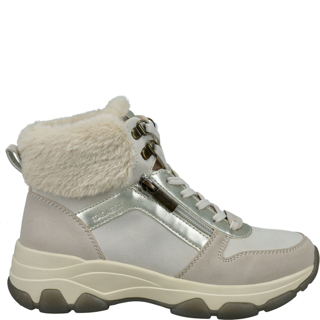 BAGATT Pašiltinti aulinukai moterims, Smėlio, Yoko revo wm booties 2