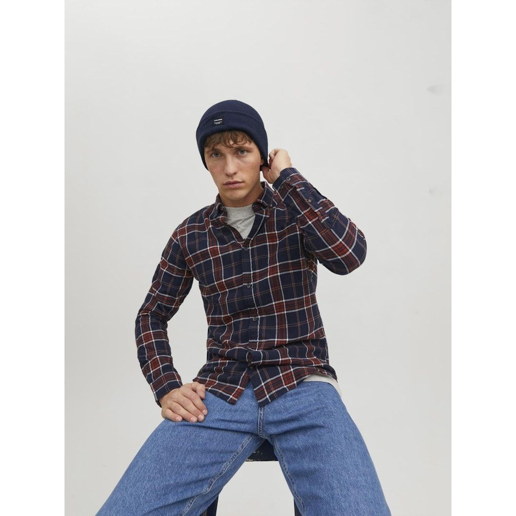 JACK & JONES Skrybėlė vyrams, Mėlyna, JACDNA BEANIE NOOS 4