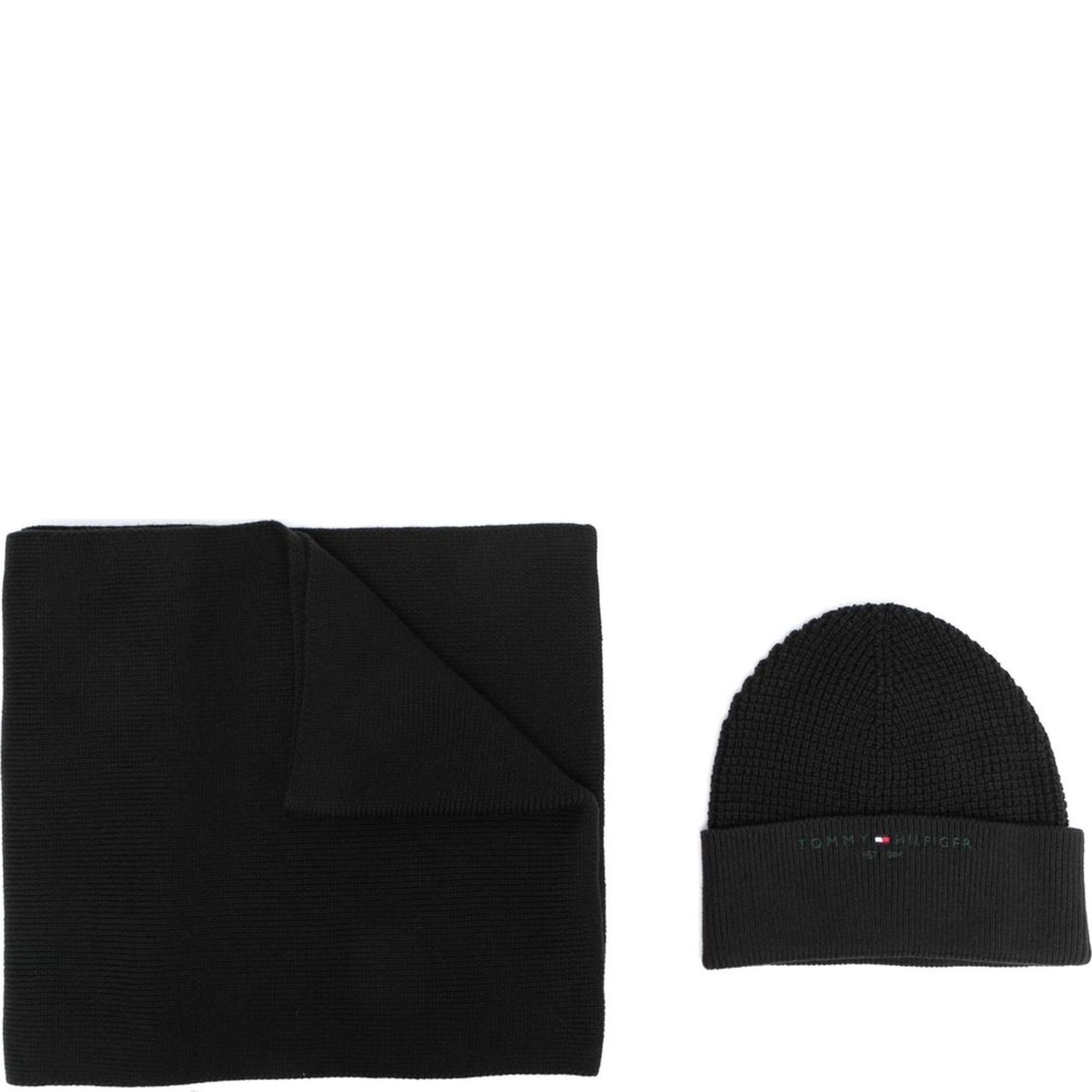 TOMMY HILFIGER Rinkinys vyrams, Juoda, HORIZON SCARF & BEANIE GP 1