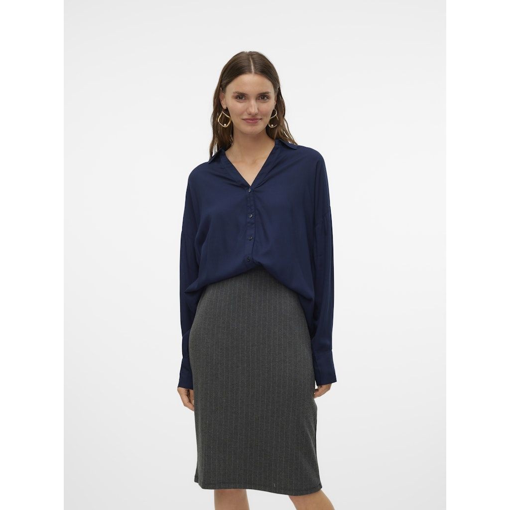 VERO MODA Marškiniai ilgomis rankovėmis moterims, Mėlyna, Bumpy oversize shirt 2