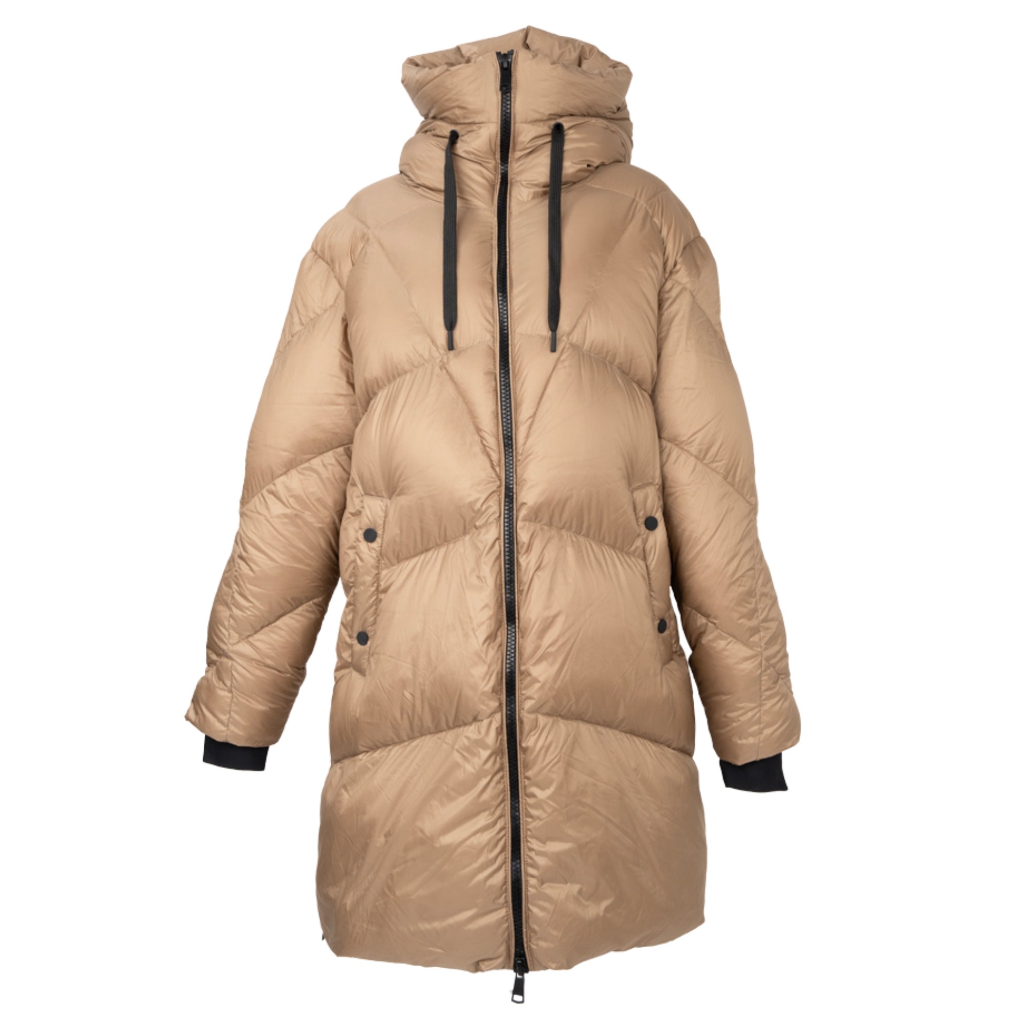SERGIO MORETTI Pūkinė striukė moterims, Smėlio, Jackets 1