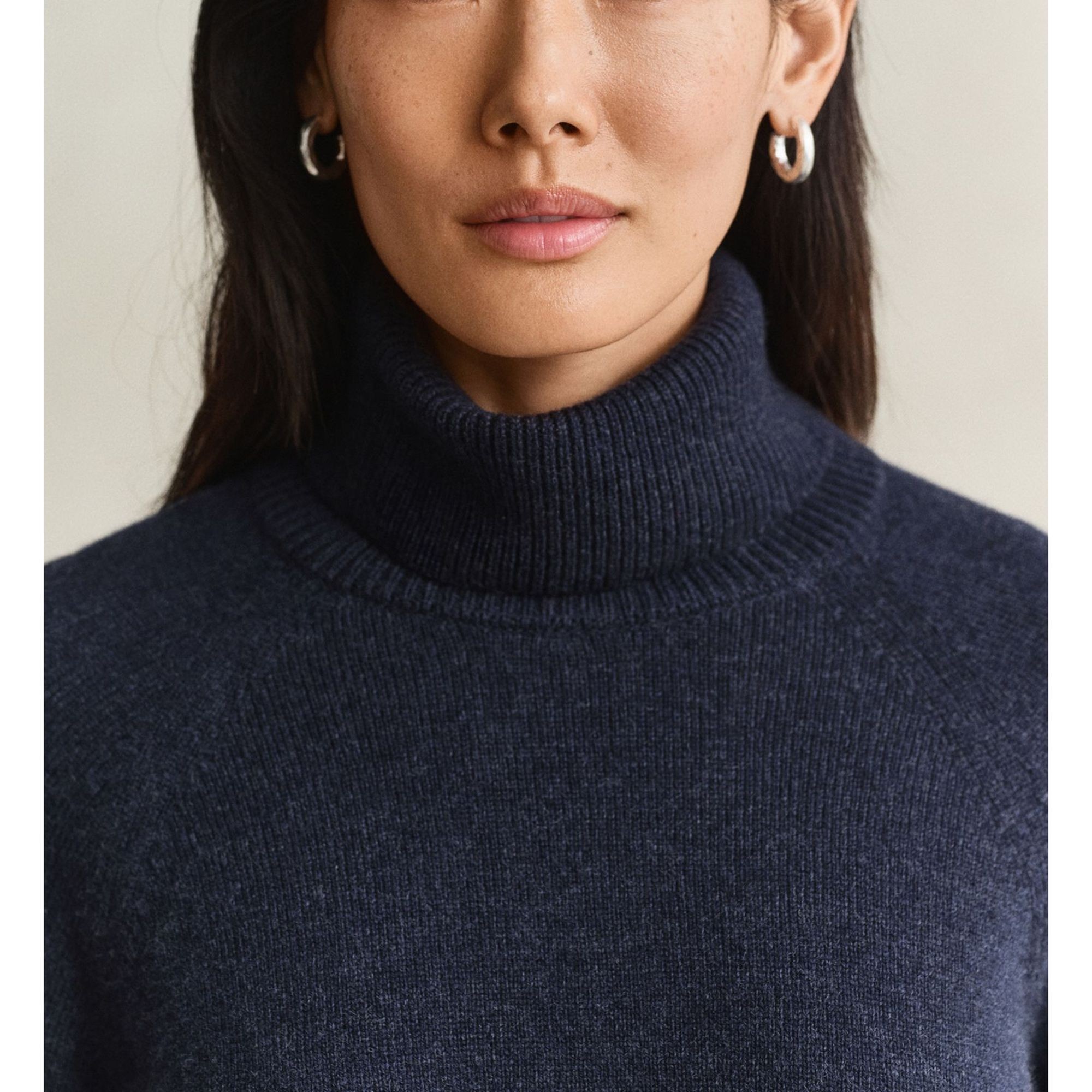 GANT Megztinis su kaklu moterims, Mėlyna, Wool cashmere turtleneck 4