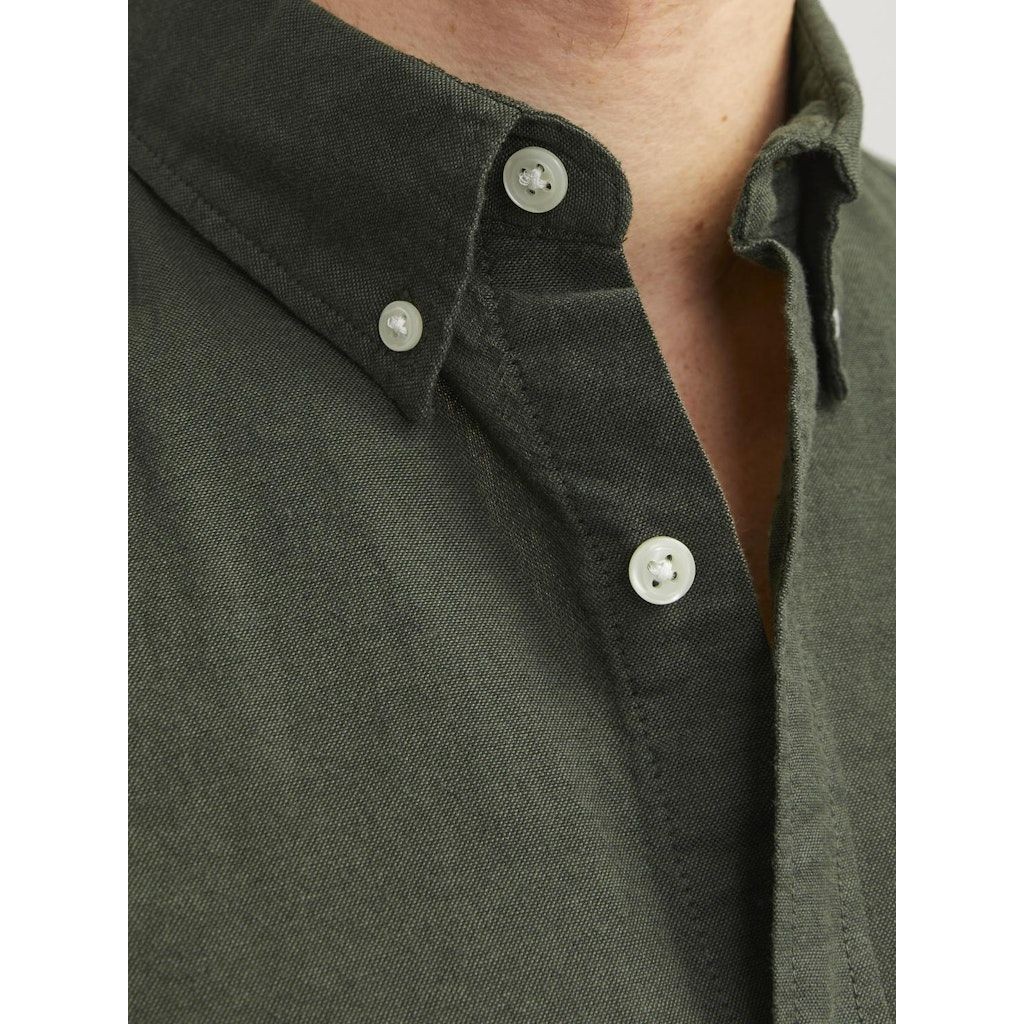 JACK & JONES Marškiniai vyrams, Žalia, JJEOXFORD SHIRT LS NOO 2