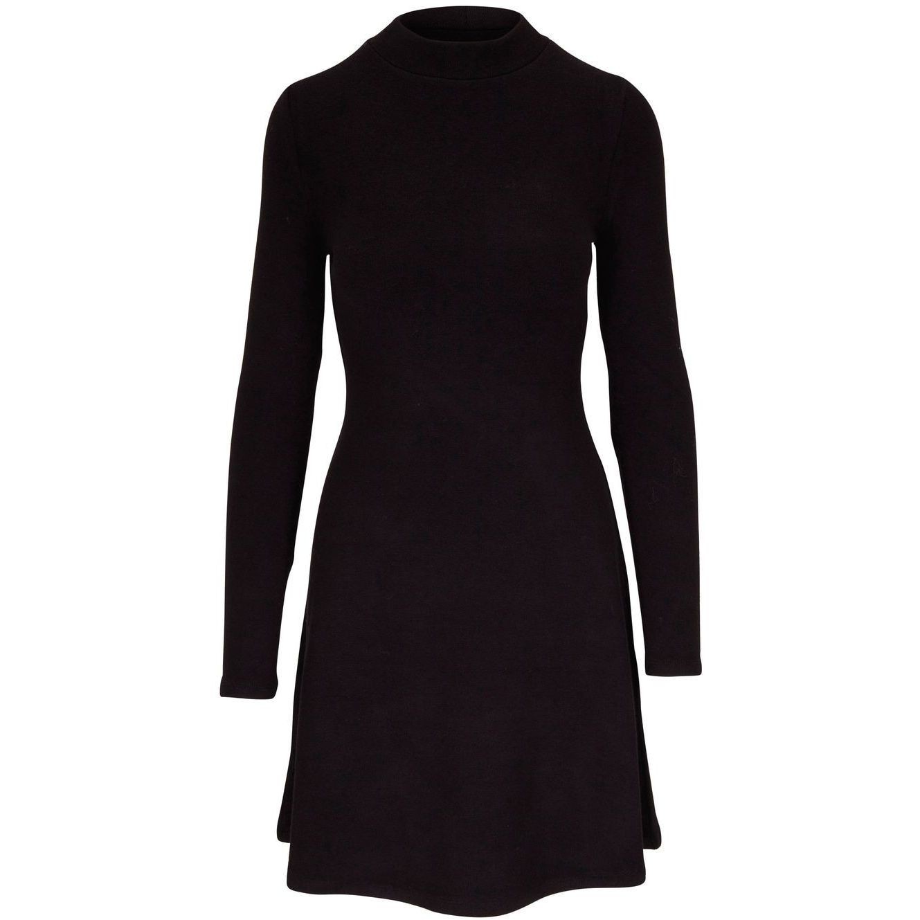 VINCE Mini sijonas moterims, Juoda, Long sleeve short dress 1