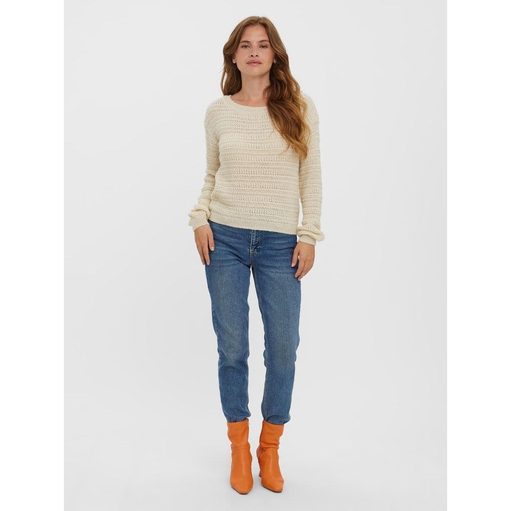 VERO MODA Kampsun moterims, Beež, VMDOLLAR LS BOATNECK BLOUSE 4