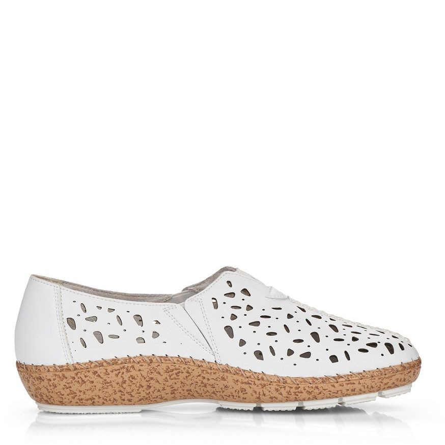 RIEKER Basutės moterims, Balta, SANDALS 3