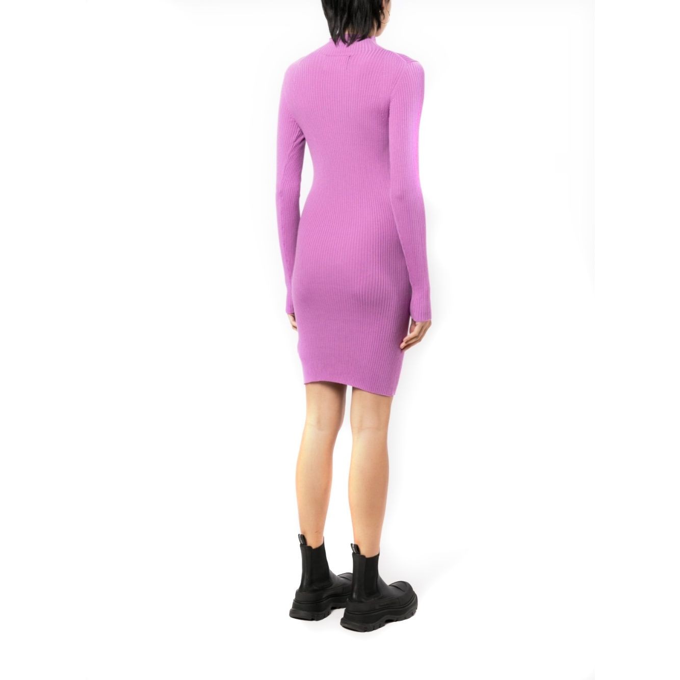 CALVIN KLEIN JEANS Megzta suknelė moterims, purple, Stacked logo sweater dress 3