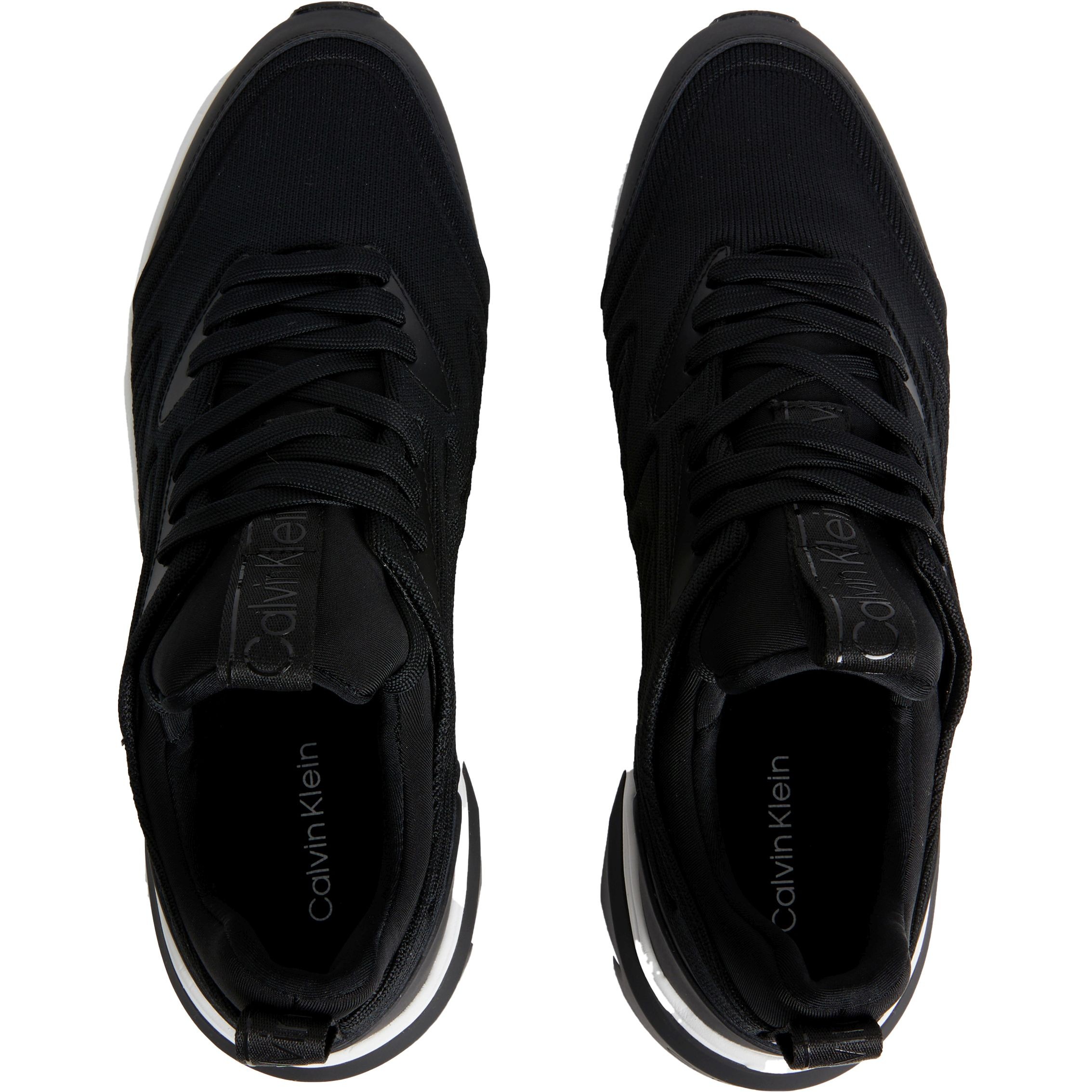 CALVIN KLEIN Laisvalaikio bateliai vyrams, Juoda, Low top lace up knit leisure 4