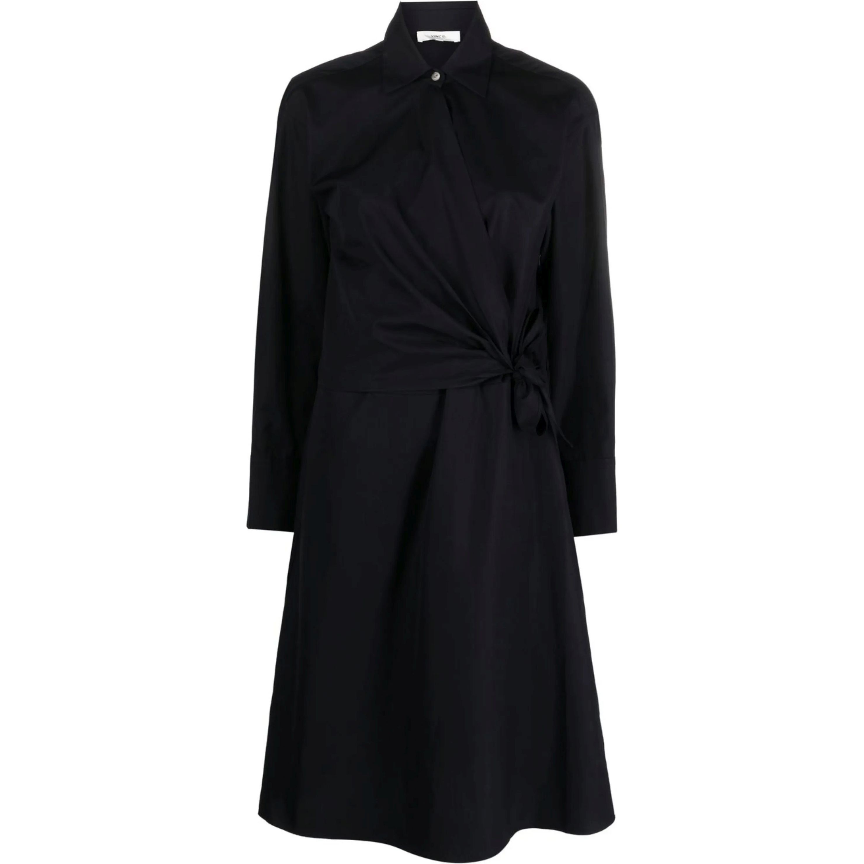 VINCE Midi suknelė moterims, Pilka, Long sleeve wrap shirt dress