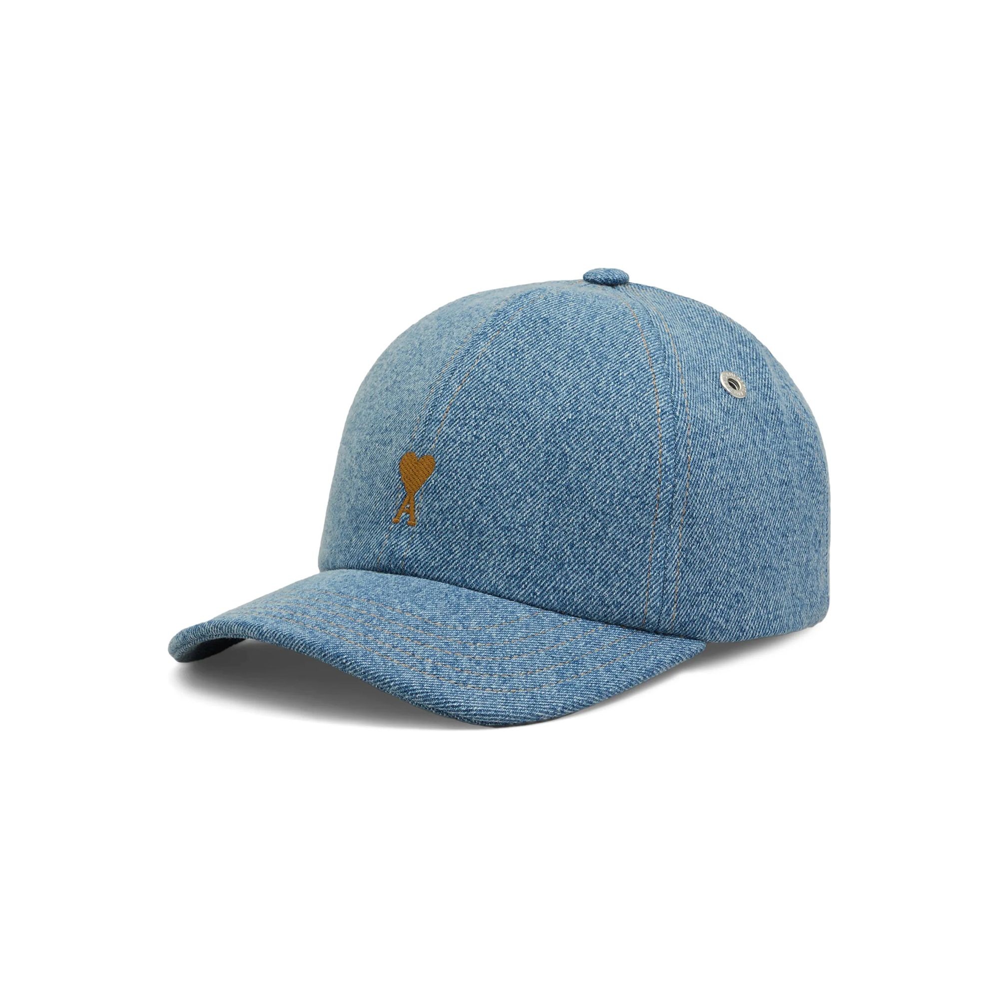 AMI PARIS Kepurė, Mėlyna, Ami de coeur embroidery cap 2