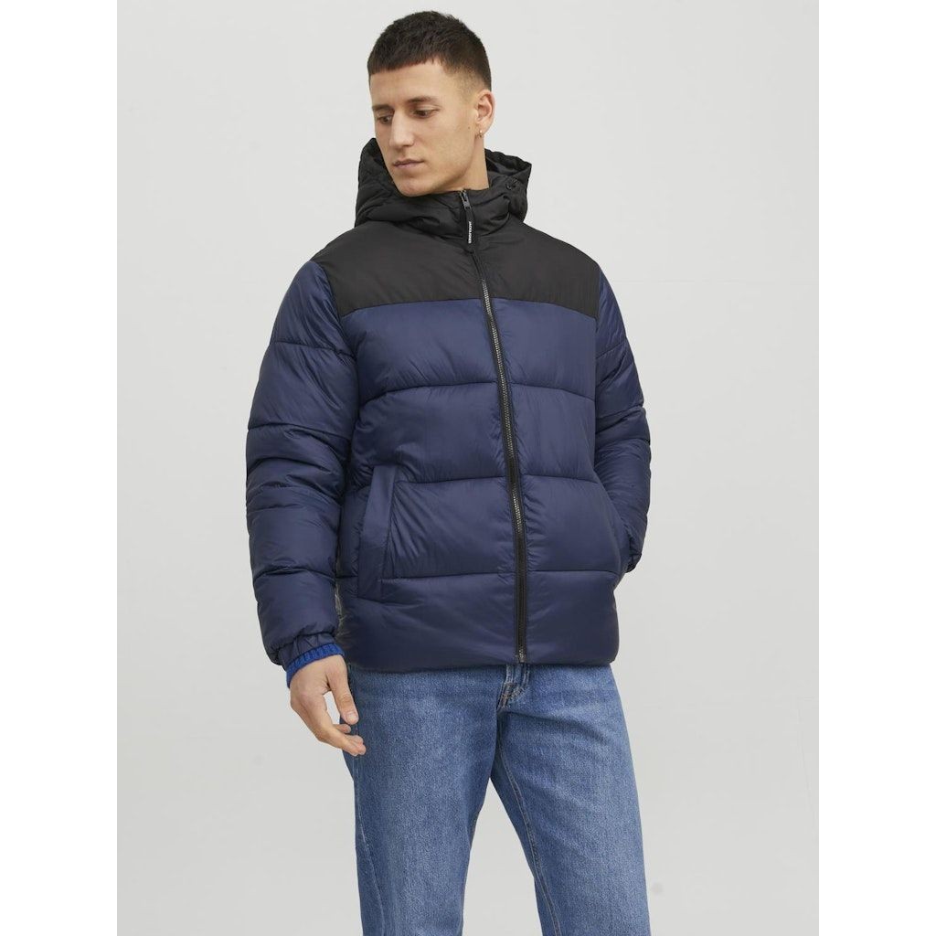 JACK & JONES Striukė vyrams, Mėlyna, JJETOBY PUFFER HOOD 4