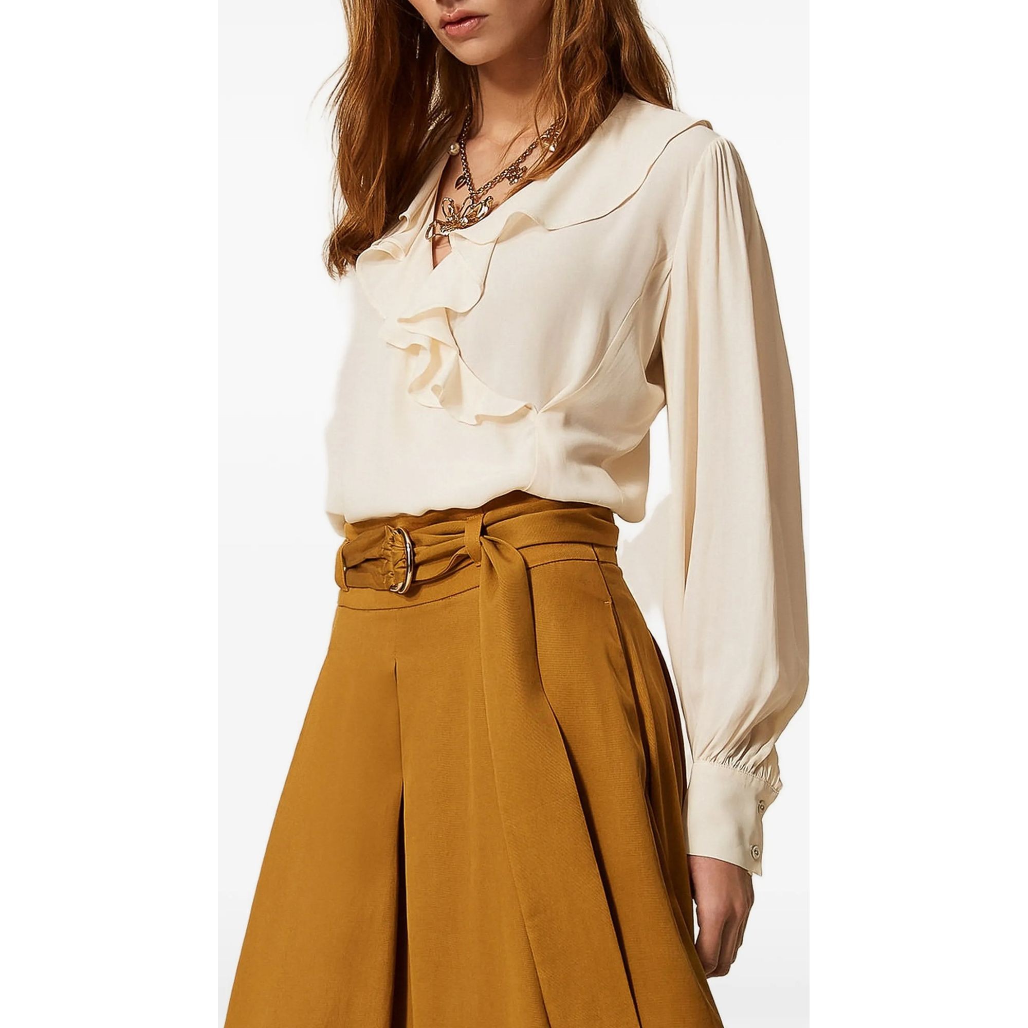 TWINSET Maxi sijonas moterims, Ruda, Long twill skirt 4