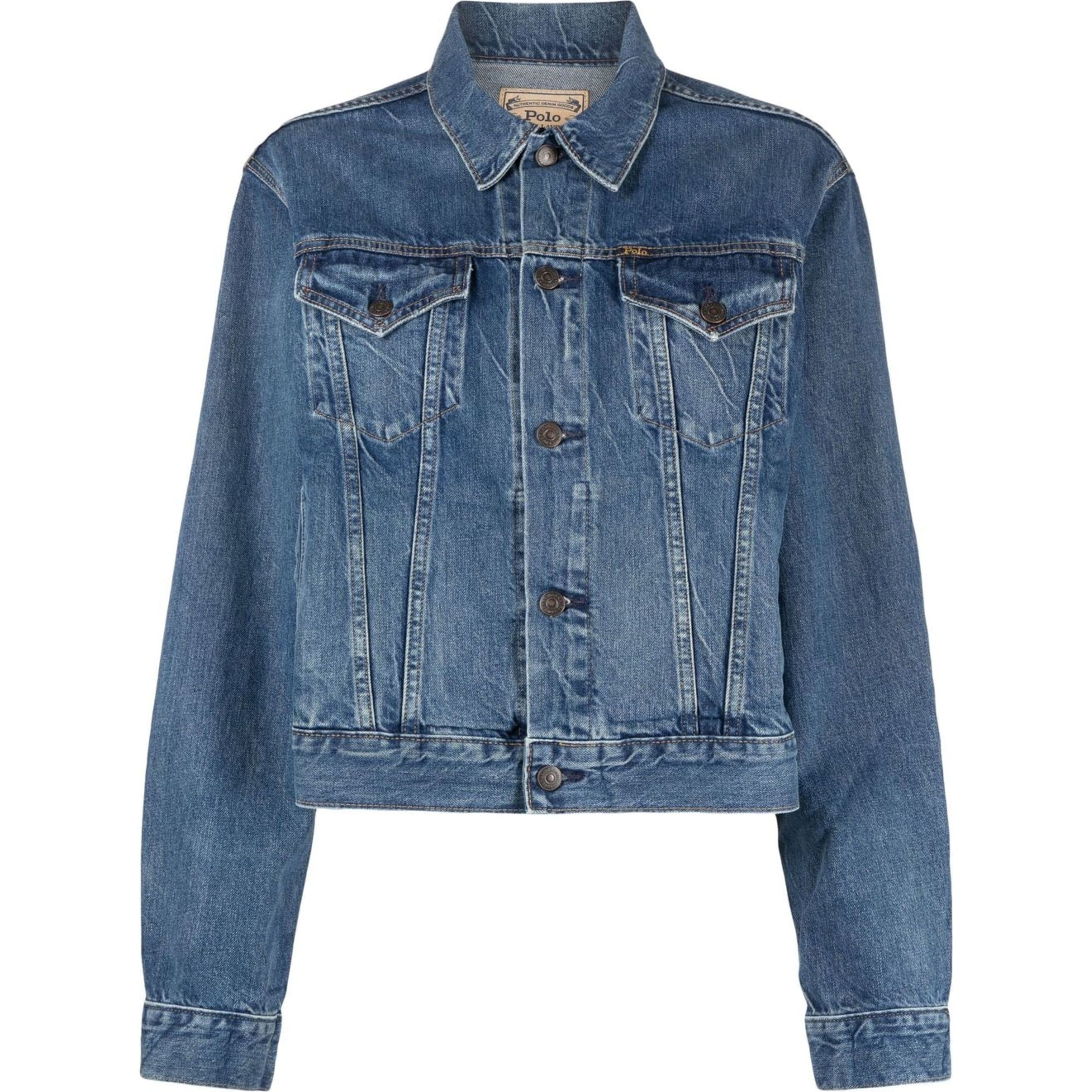 POLO RALPH LAUREN Džinsinis švarkas moterims, Mėlyna, Classic trucker jacket