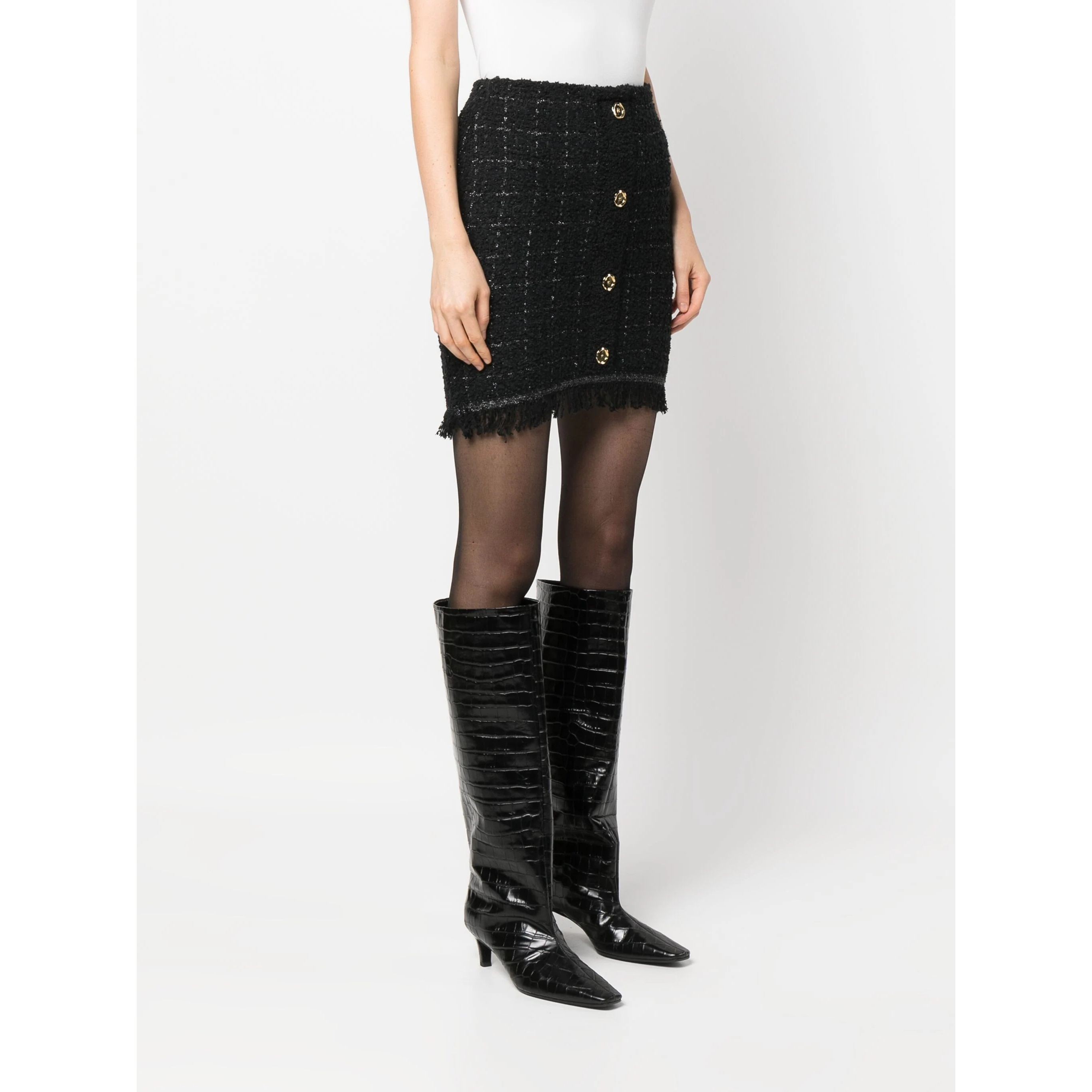 PINKO Mini sijonas moterims, Juoda, Girino skirt 2