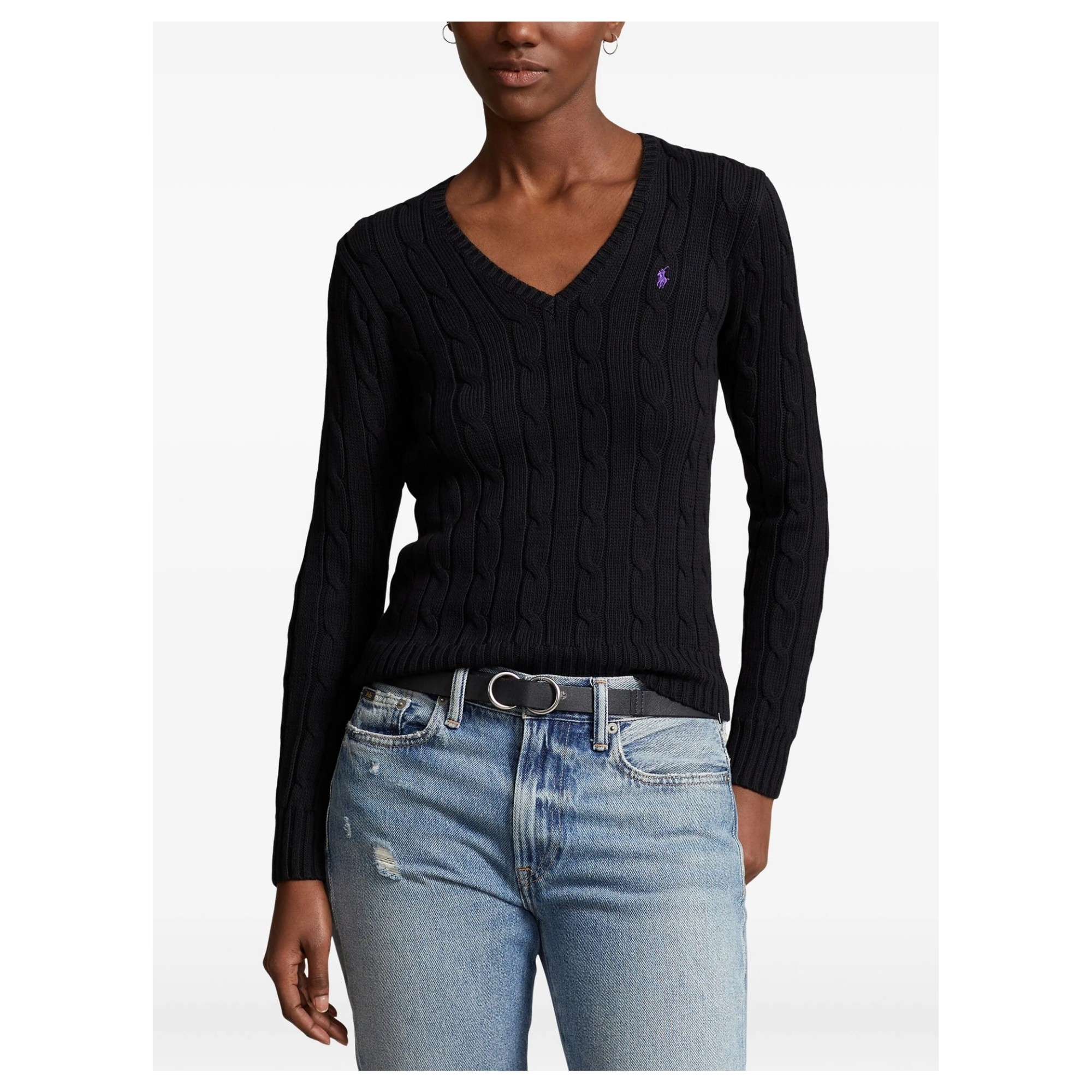 POLO RALPH LAUREN Megztinis moterims, Juoda, Kimberly pullover 2