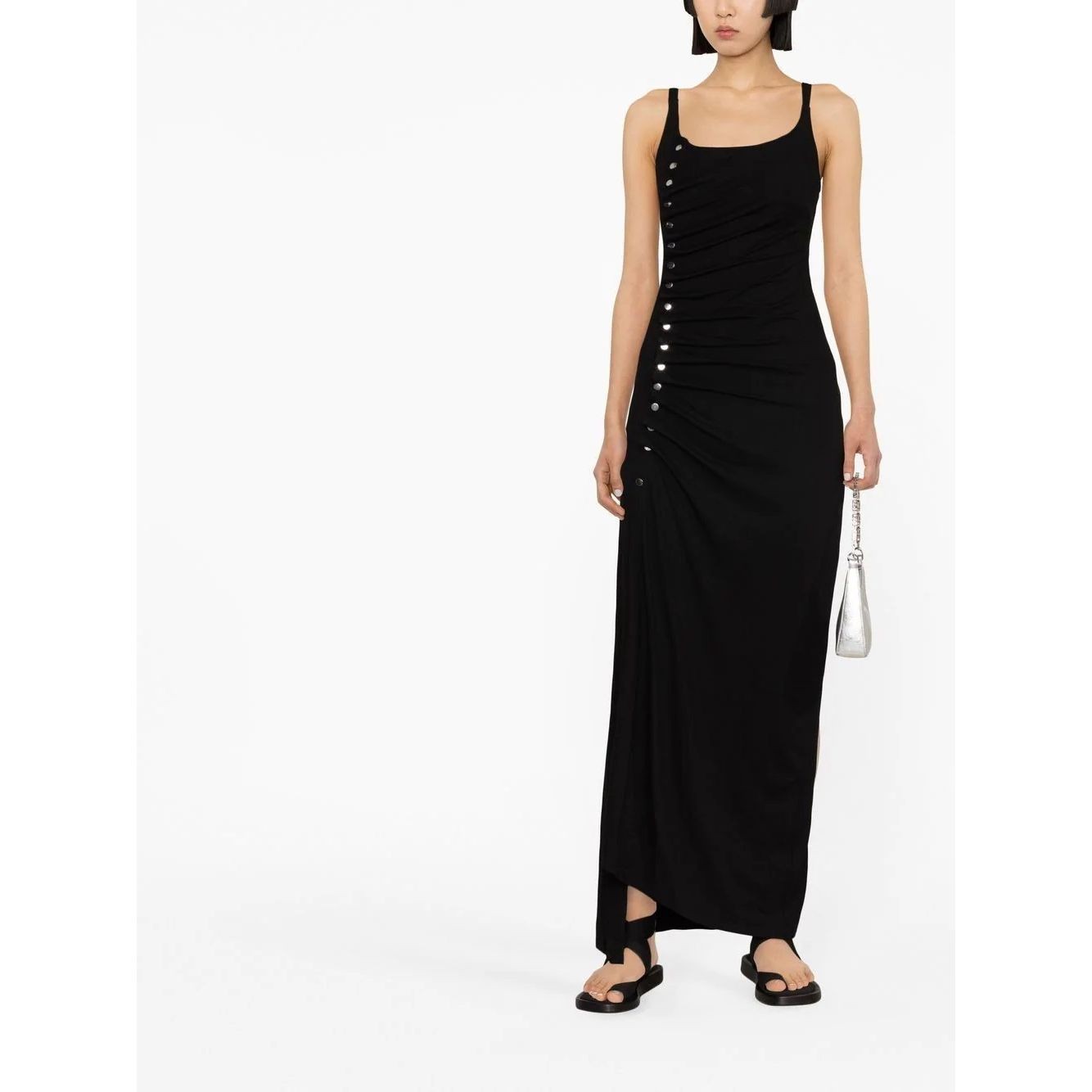 PACO RABANNE Maxi suknelė moterims, Juoda, Tank top sleeve dress 2