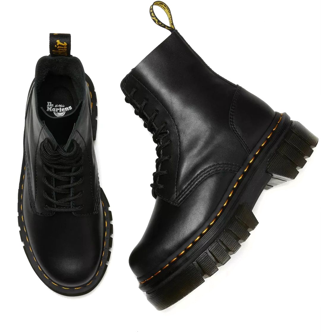 DR. MARTENS Aulinukai moterims, Juoda, Audrick 8-Eye Lux Booties 5