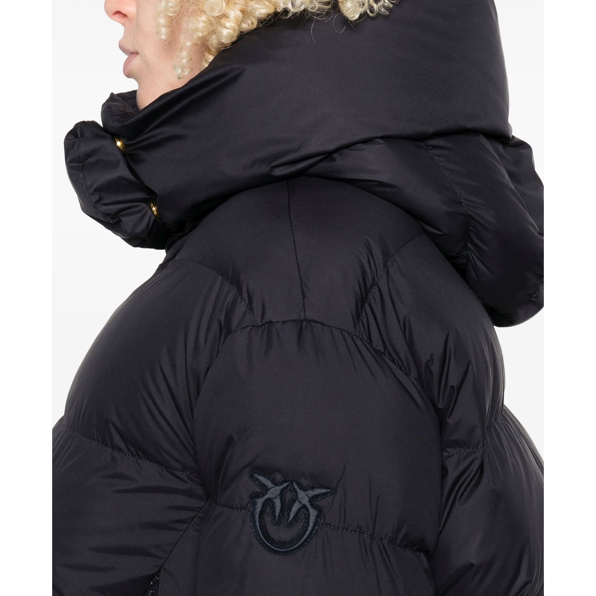 PINKO Pūkinė striukė moterims, Mėlyna, Giza quilted jaket 5