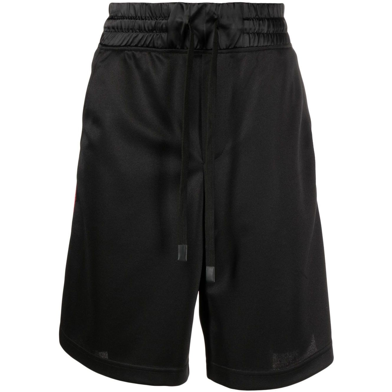 VERSACE JEANS CUTURE Šortai vyrams, Juoda, Tape logo shorts
