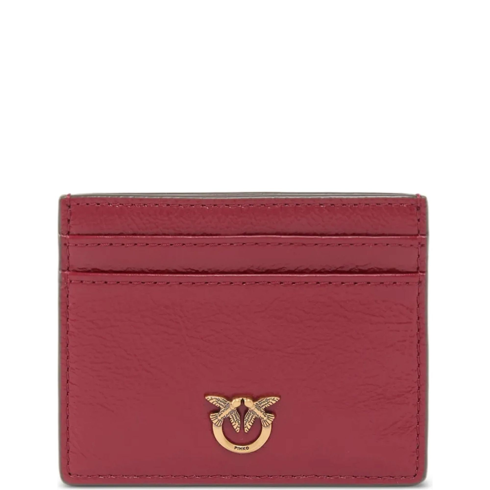 PINKO Piniginė moterims, Raudona, Card holder simply shiny bag 1