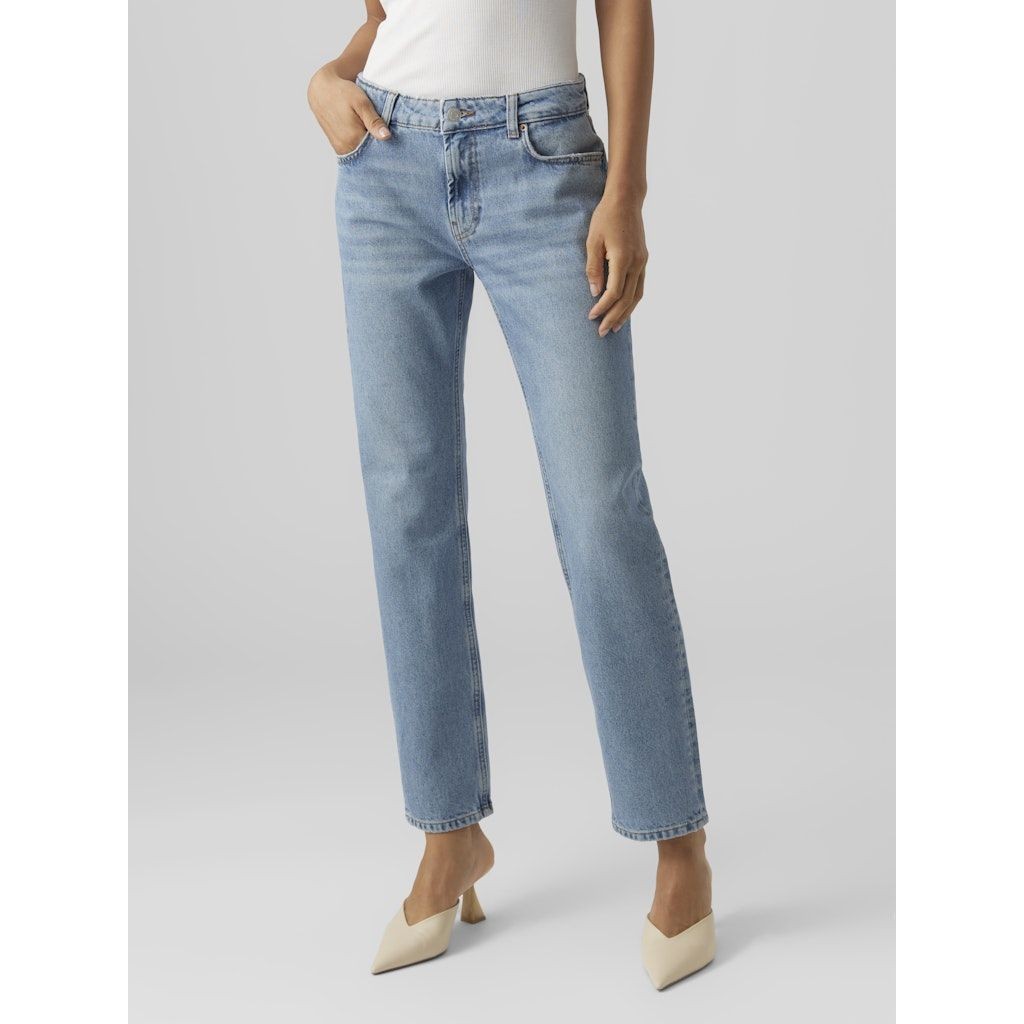 VERO MODA Tiesūs džinsai moterims, Mėlyna, VM90S LR STRAIGHT ANK 2