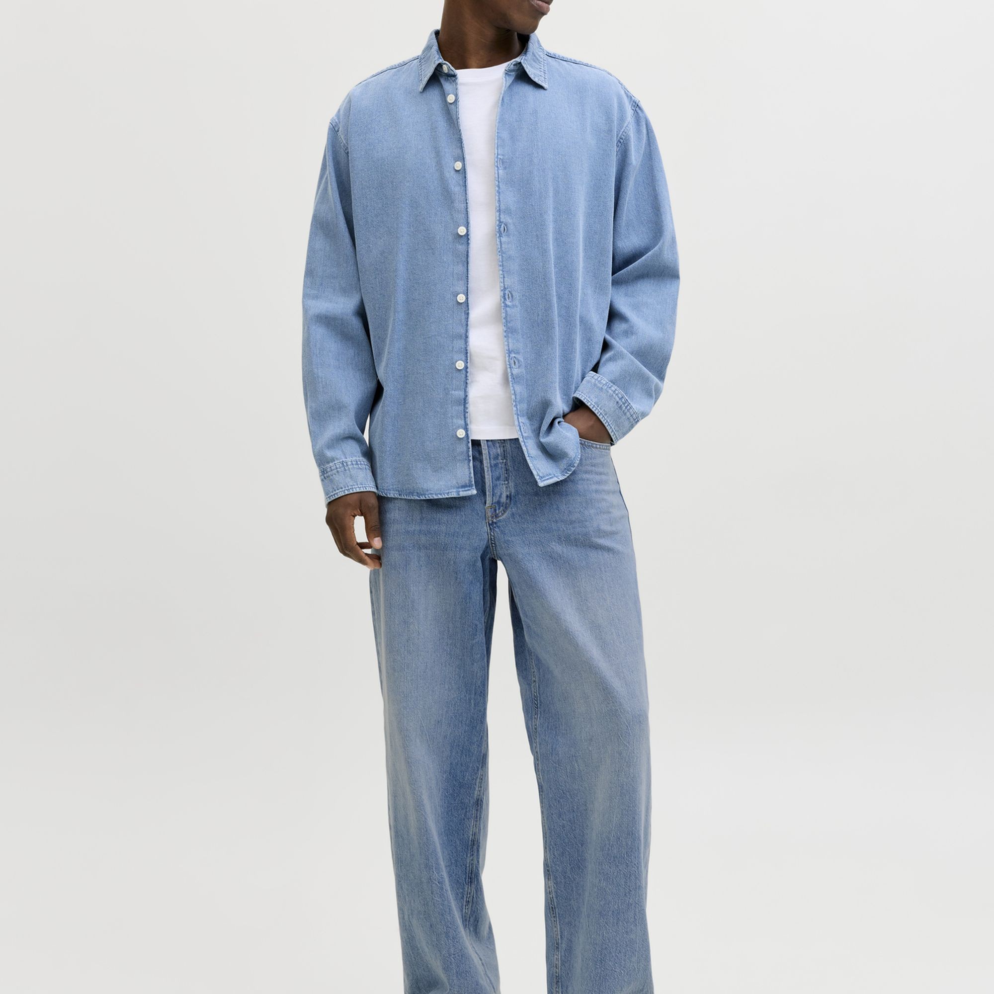 JACK & JONES Platūs džinsai vyrams, Mėlyna, Dave 7
