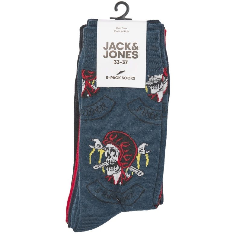 JACK & JONES Kojinės vyrams, Mėlyna, JACSUBOO SKULL SOCKS 4