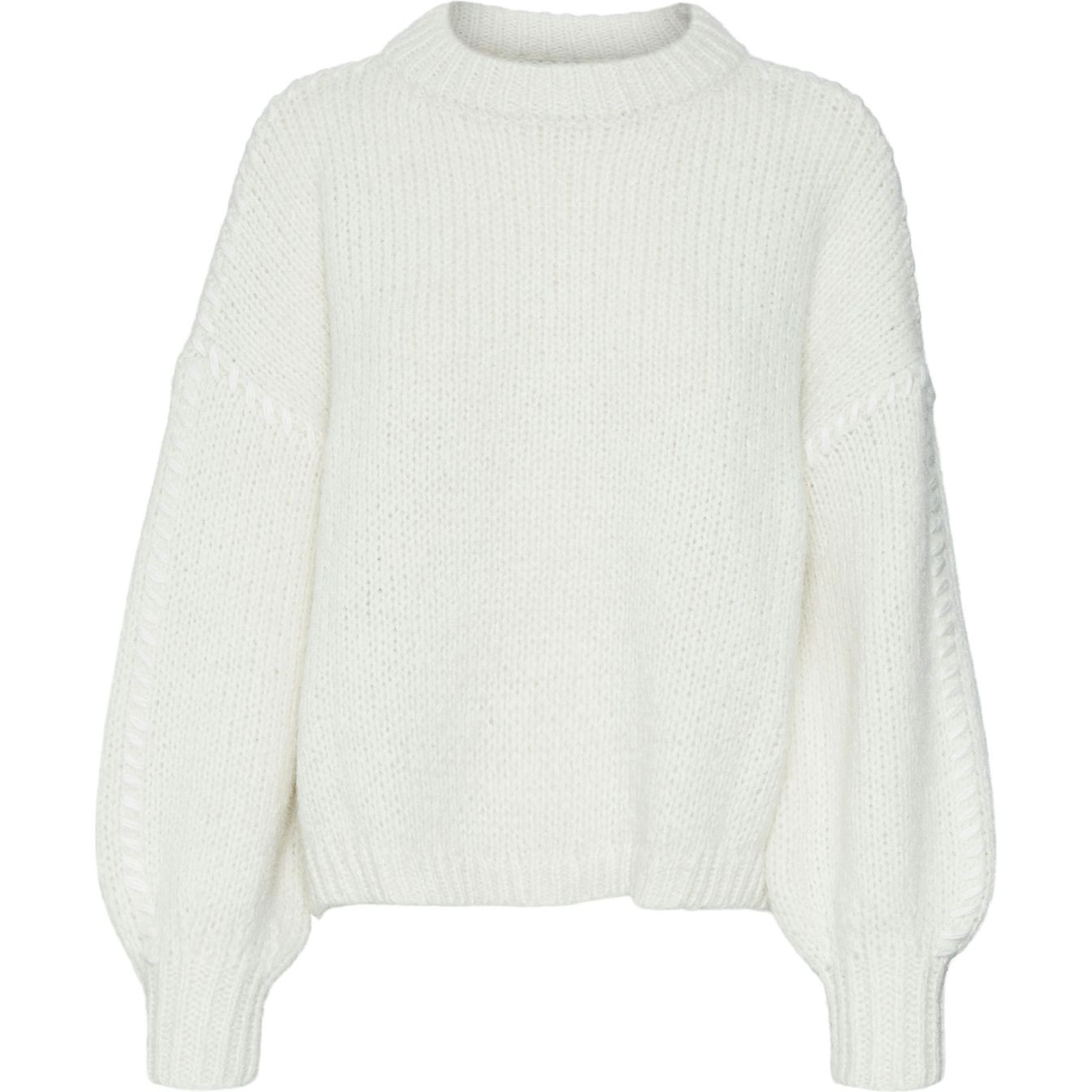 VERO MODA Megztinis moterims, Balta, Feng o-neck pullover boo 1