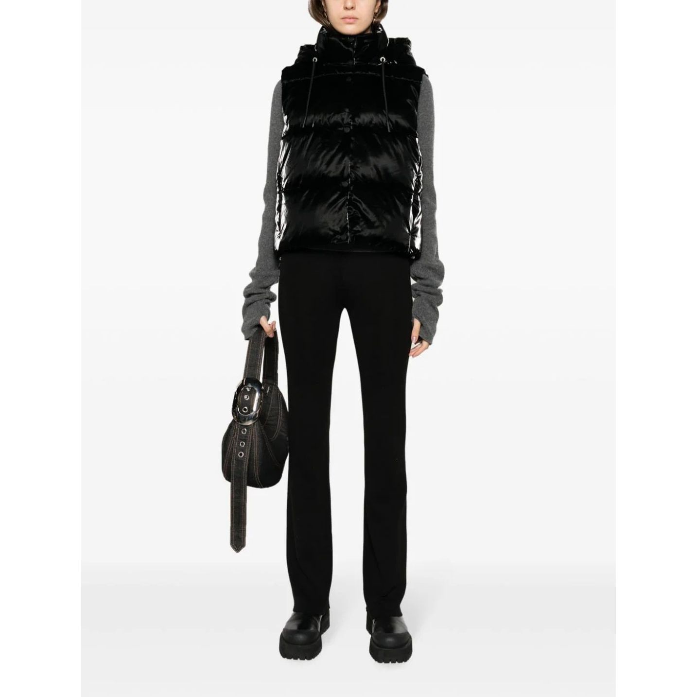 DKNY Pūkinė liemenė moterims, Juoda, S/l short puffer vest 2