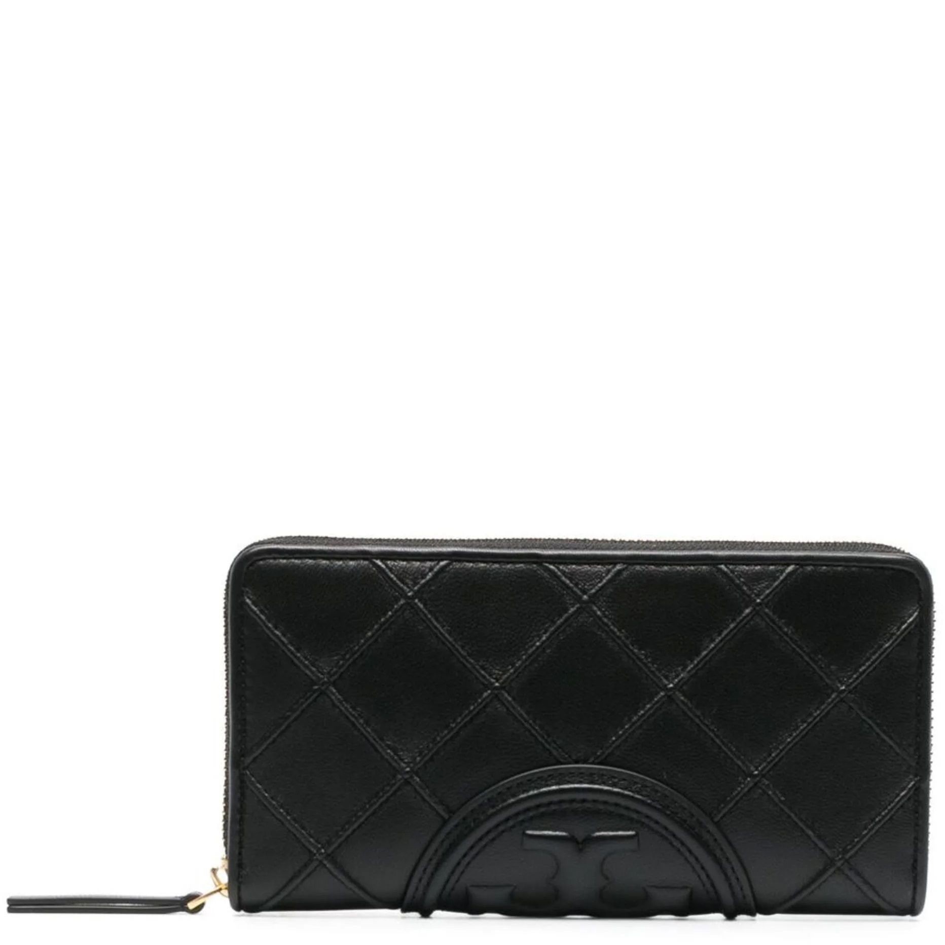 TORY BURCH Piniginė moterims, Juoda, Fleming soft zip  wallet 1