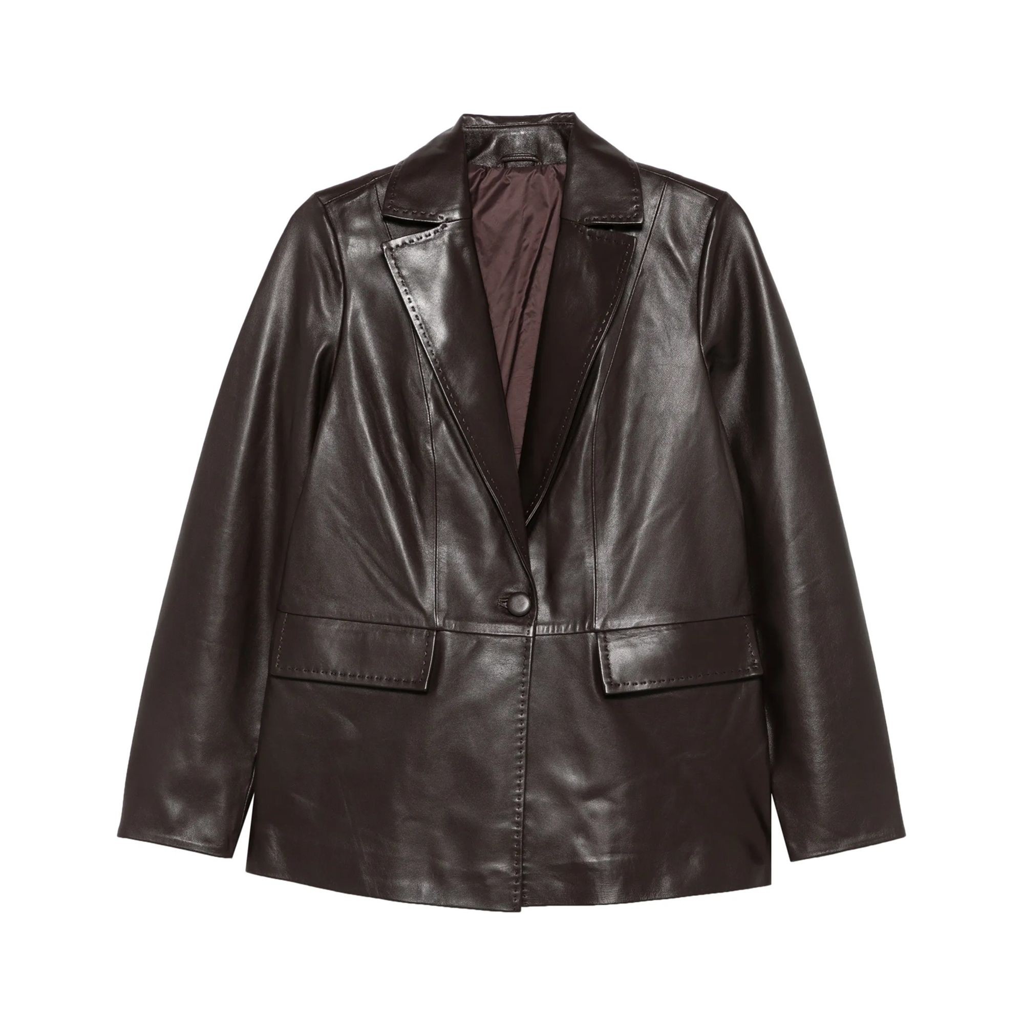 ADRIANNA FERETTI Odinė striukė moterims, Ruda, Leather jacket 1