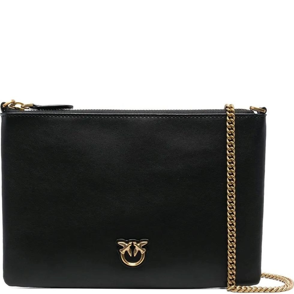 PINKO Rankinė per petį moterims, Juoda, Classic flat love bag simply 1